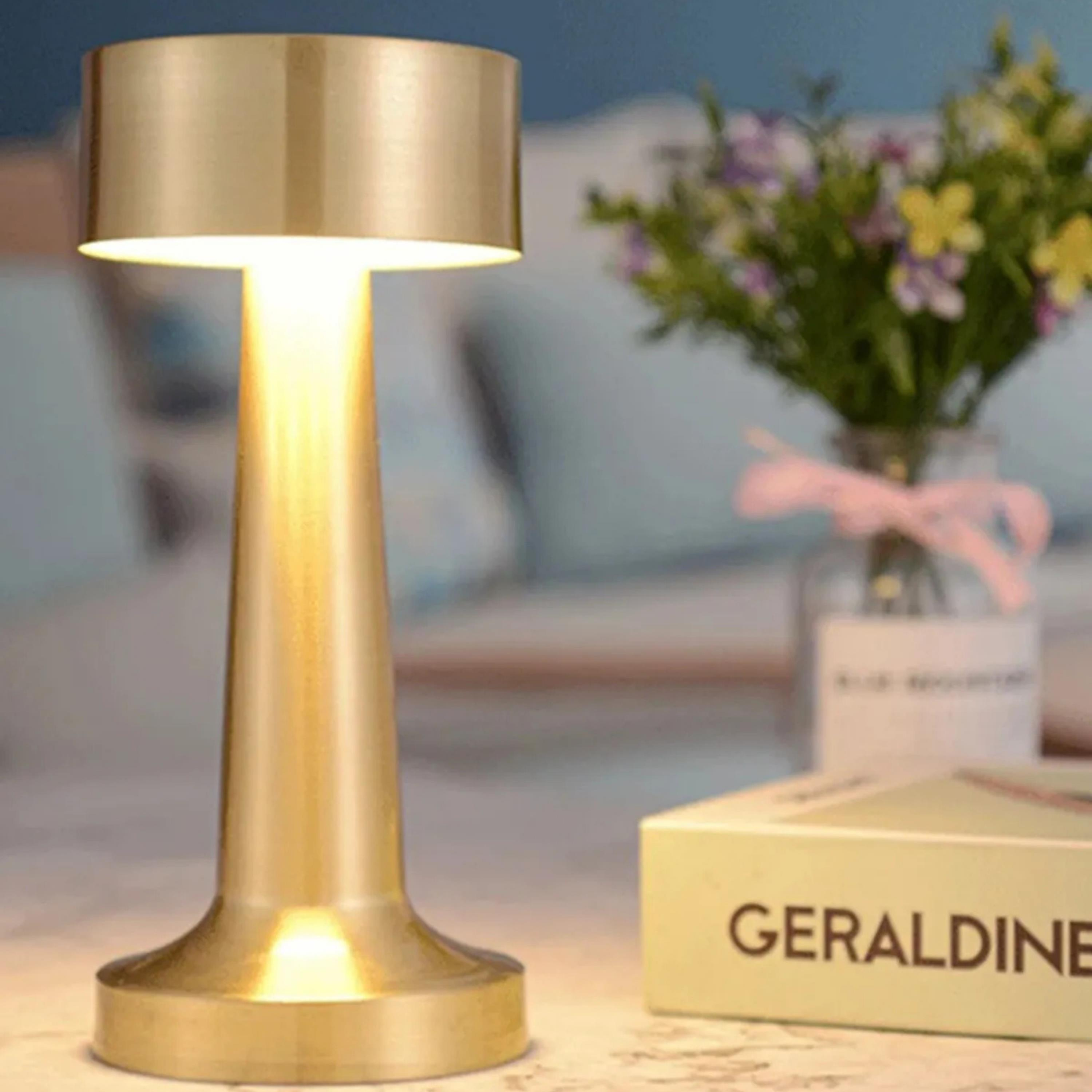 5415 Şarjlı Dokunmatik Masa Lambası Dekoratif Abajur Led 3 Renk Modlu Gece Lambası