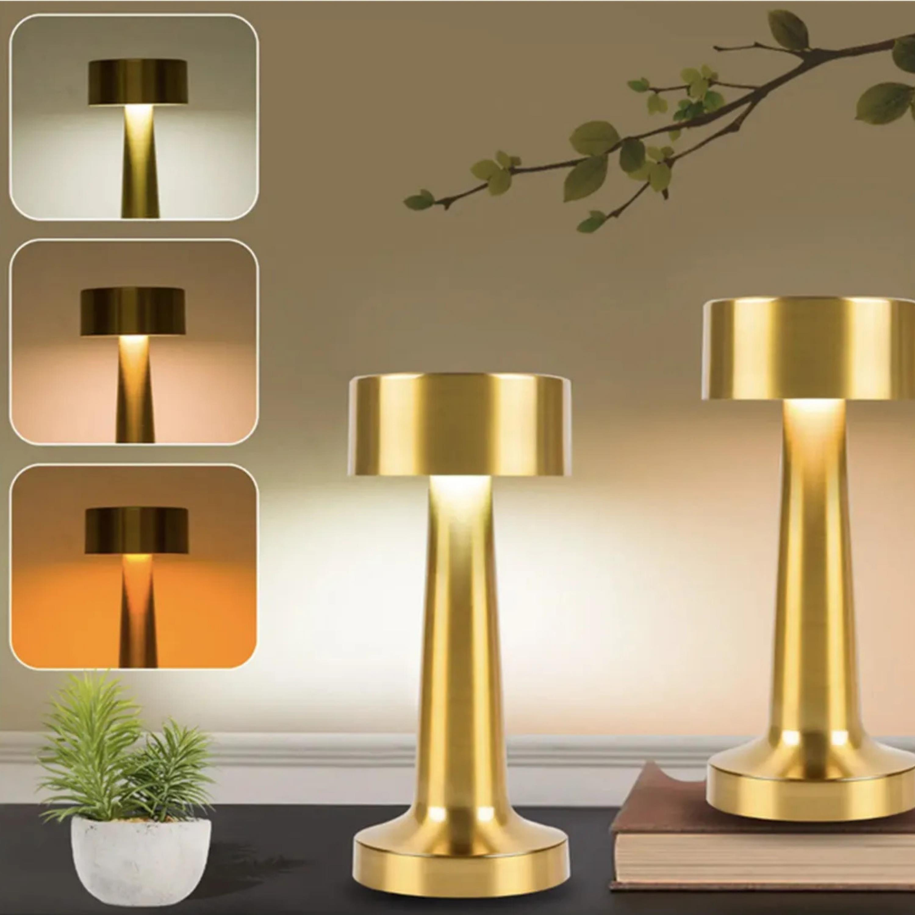 5415 Şarjlı Dokunmatik Masa Lambası Dekoratif Abajur Led 3 Renk Modlu Gece Lambası