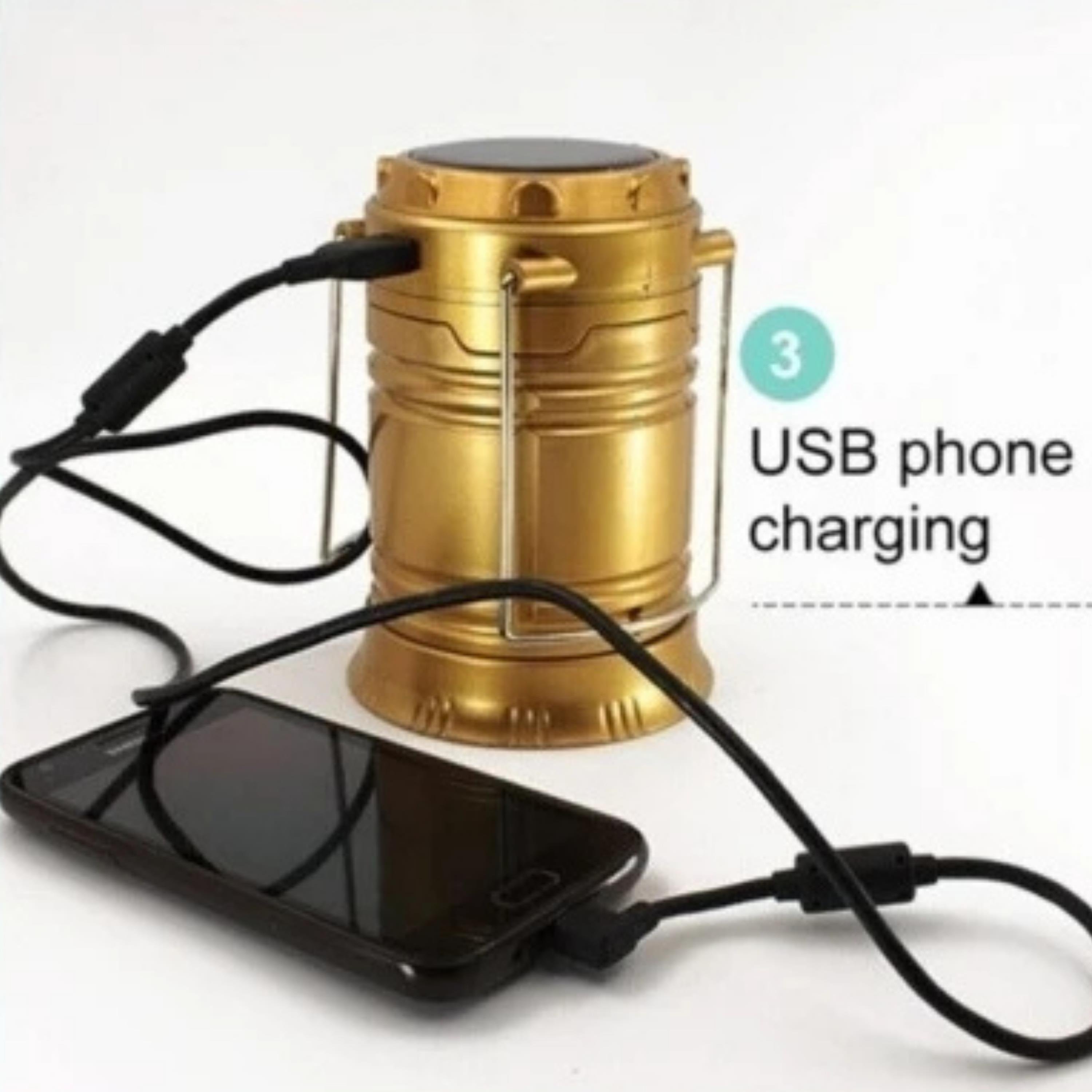 6+1 Led Güneş Enerjili USB Şarjlı Kamp Lambası Çadır Feneri