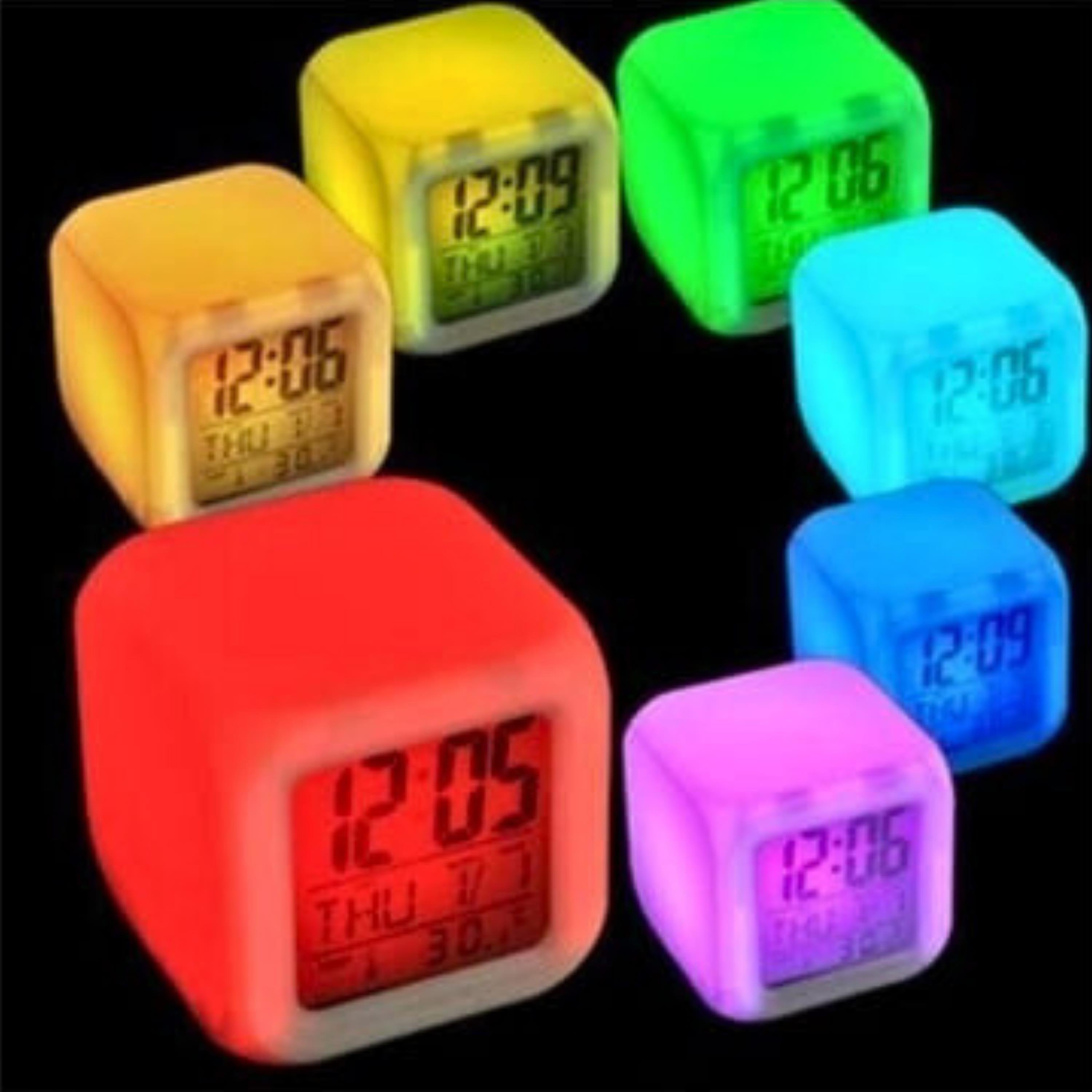 7 Renk Değiştiren Alarmlı Dijital Küp Çalar Saat