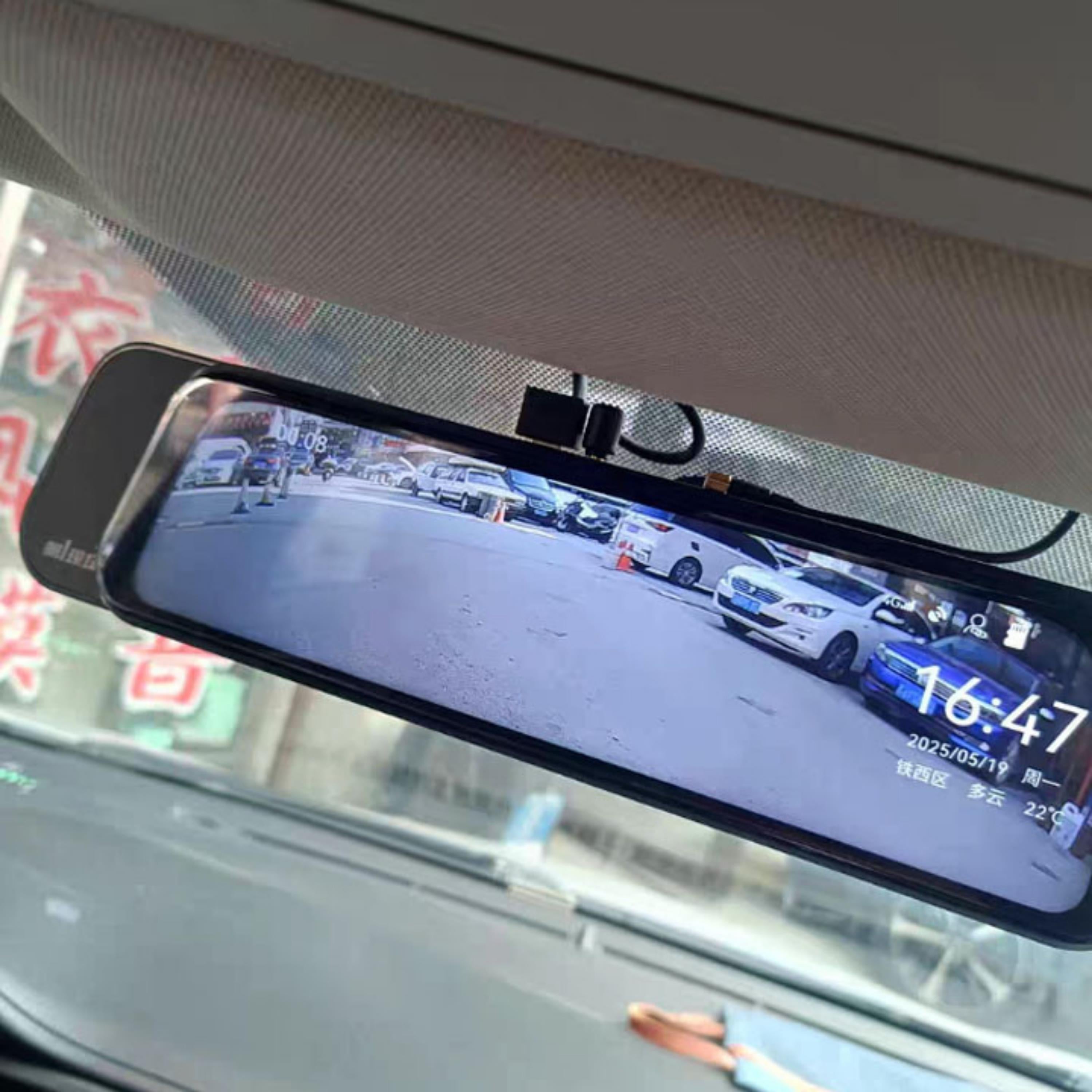 9.66 İnç Dokunmatik Ayna Tipi Araç Kamerası 4K Full HD Ön Arka Kayıt Carplay Android Auto WiFi GPS Gece Görüşlü Park Modlu Dash Cam