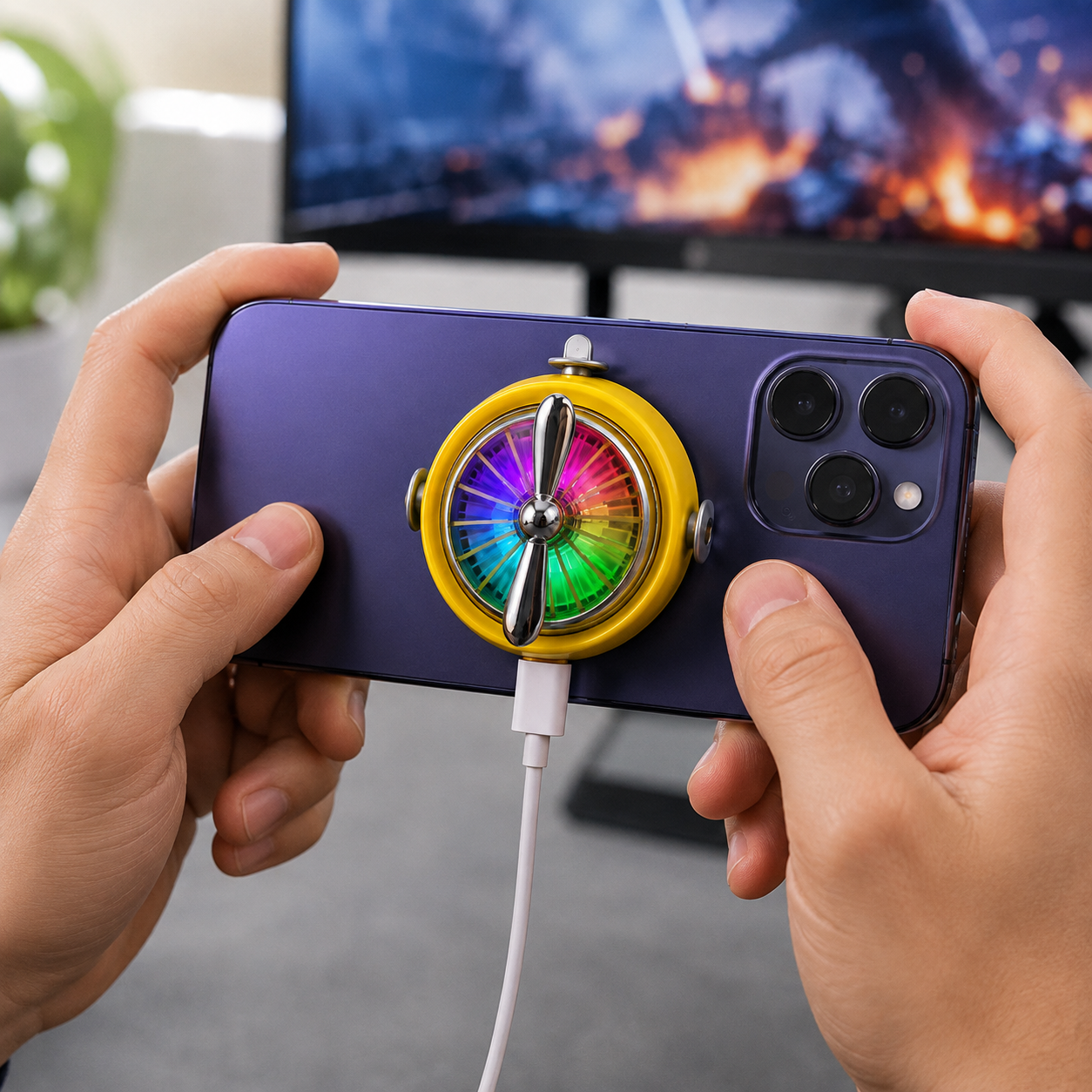 A02 Manyetik Telefon Soğutucu Güçlü Fanlı RGB Aydınlatmalı Type-C Mobil Soğutma Fanı