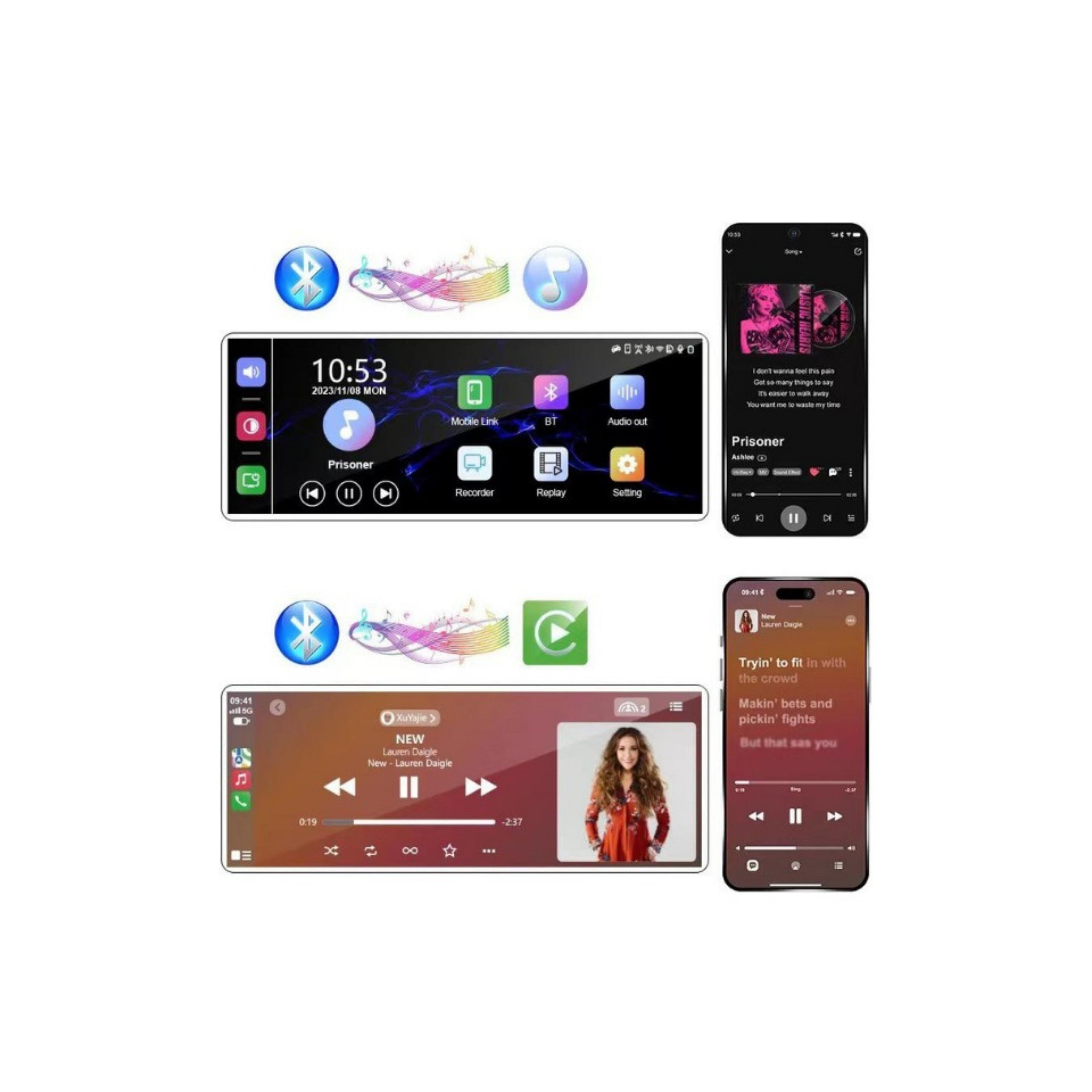 Araç İçi Android CarPlay 4K Ön Ve Arka Kameralı Multi Medya Oynatıcı