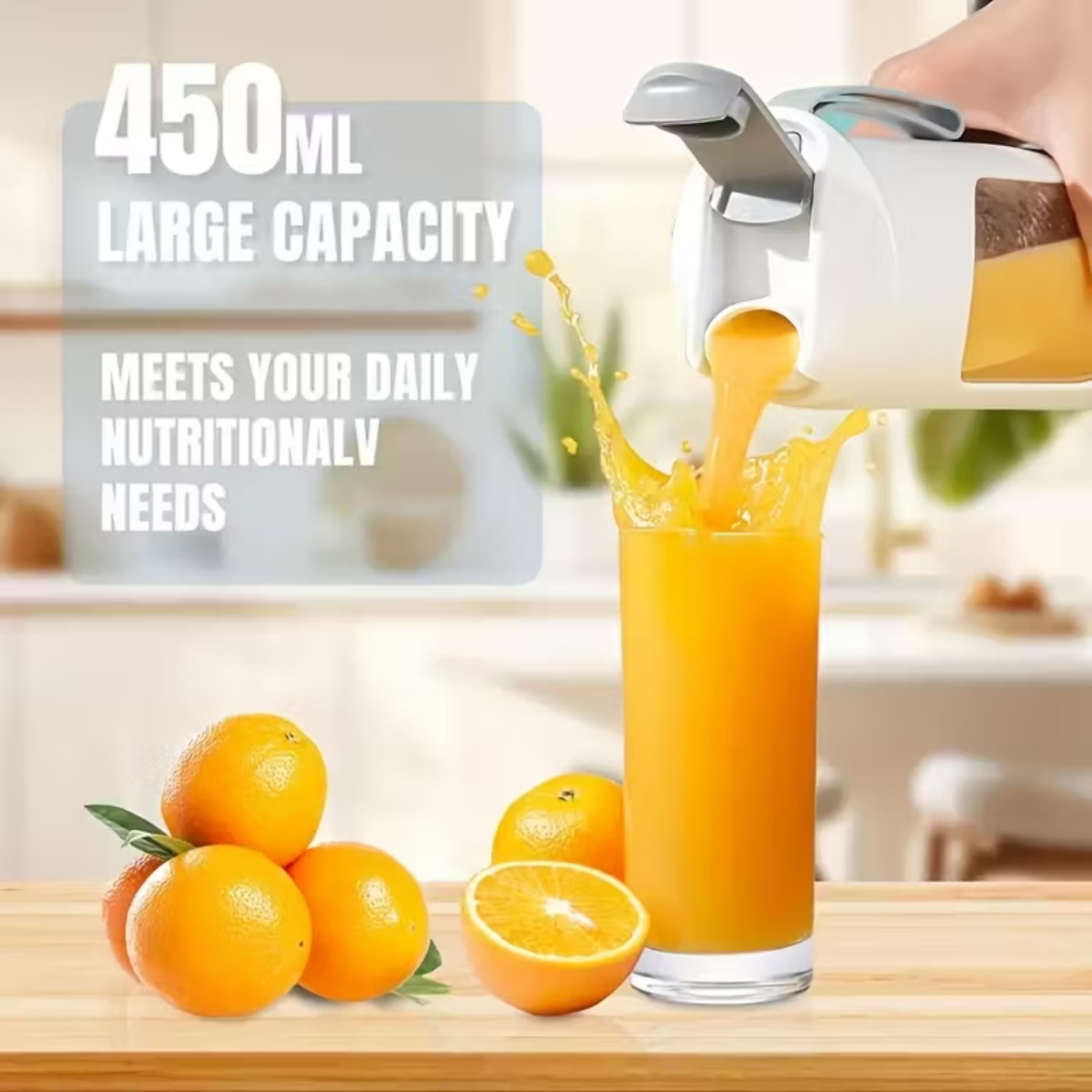 Beyaz HS-860 Usb Şarjlı Taşınabilir 450 ML Kapasiteli Smoothie Blenderı Dijital Ekranlı Paslanmaz Çelik Bıçaklı Meyve Sıkacağı Ve Shaker Makinesi