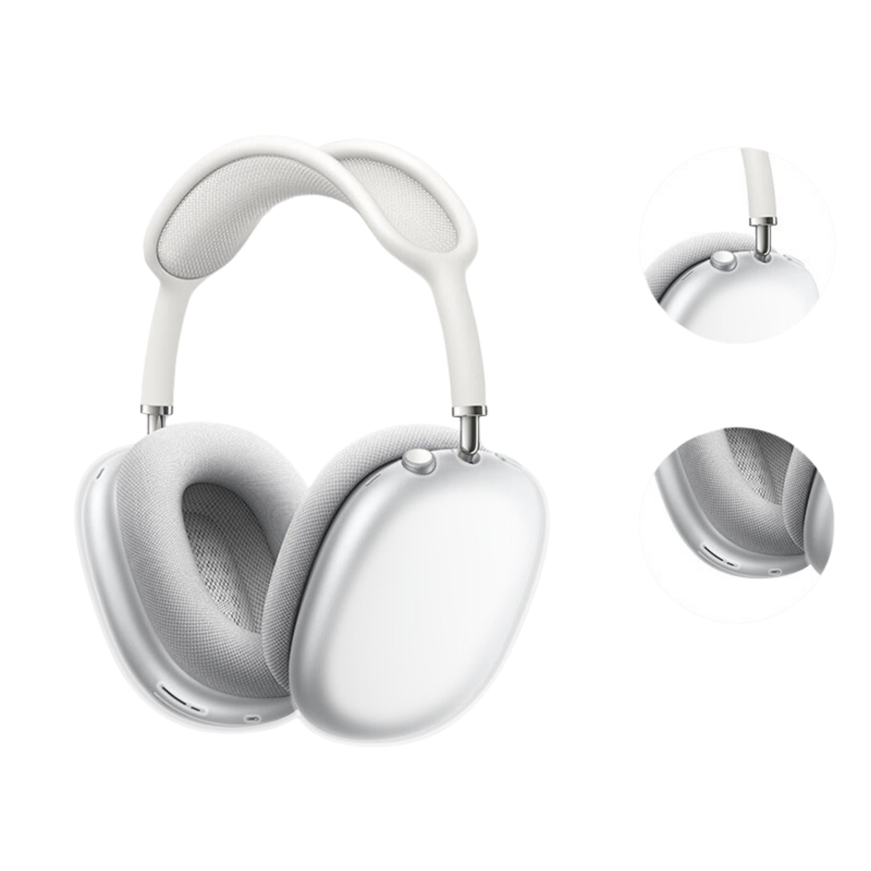 Beyaz Max3 Kulaküstü Bluetooth Kulaklık Şarjlı Kulaklık Çantası Hediyeli Kafaüstü Yumuşak Pedli Yüksek Ses Performanslı Kulaküstü Kulaklık