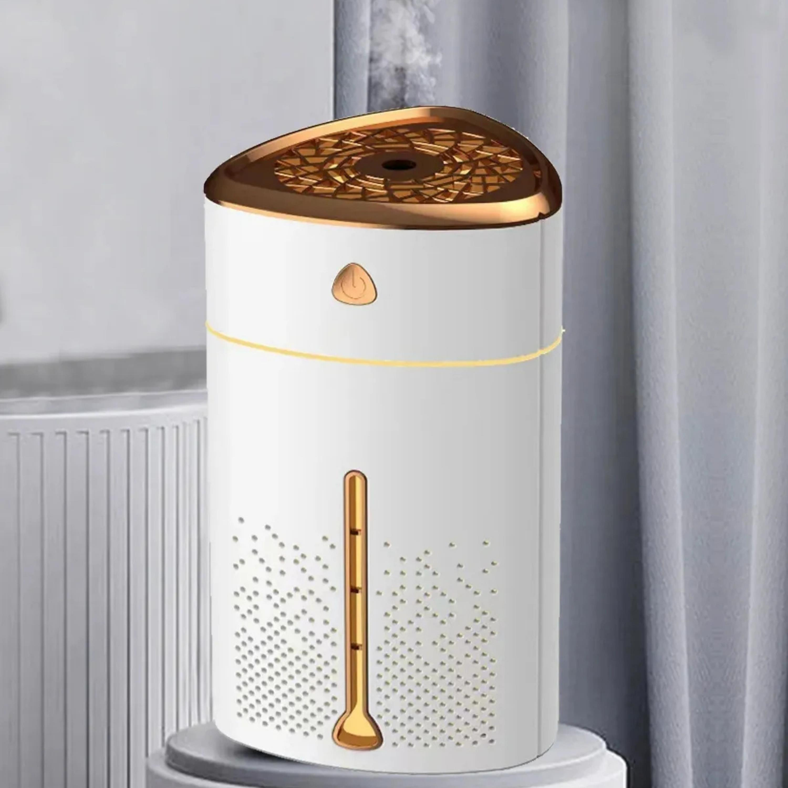 Beyaz Ultrasonik Aroma Difüzörü 1000 ML Led Işıklı Hava Nemlendirici