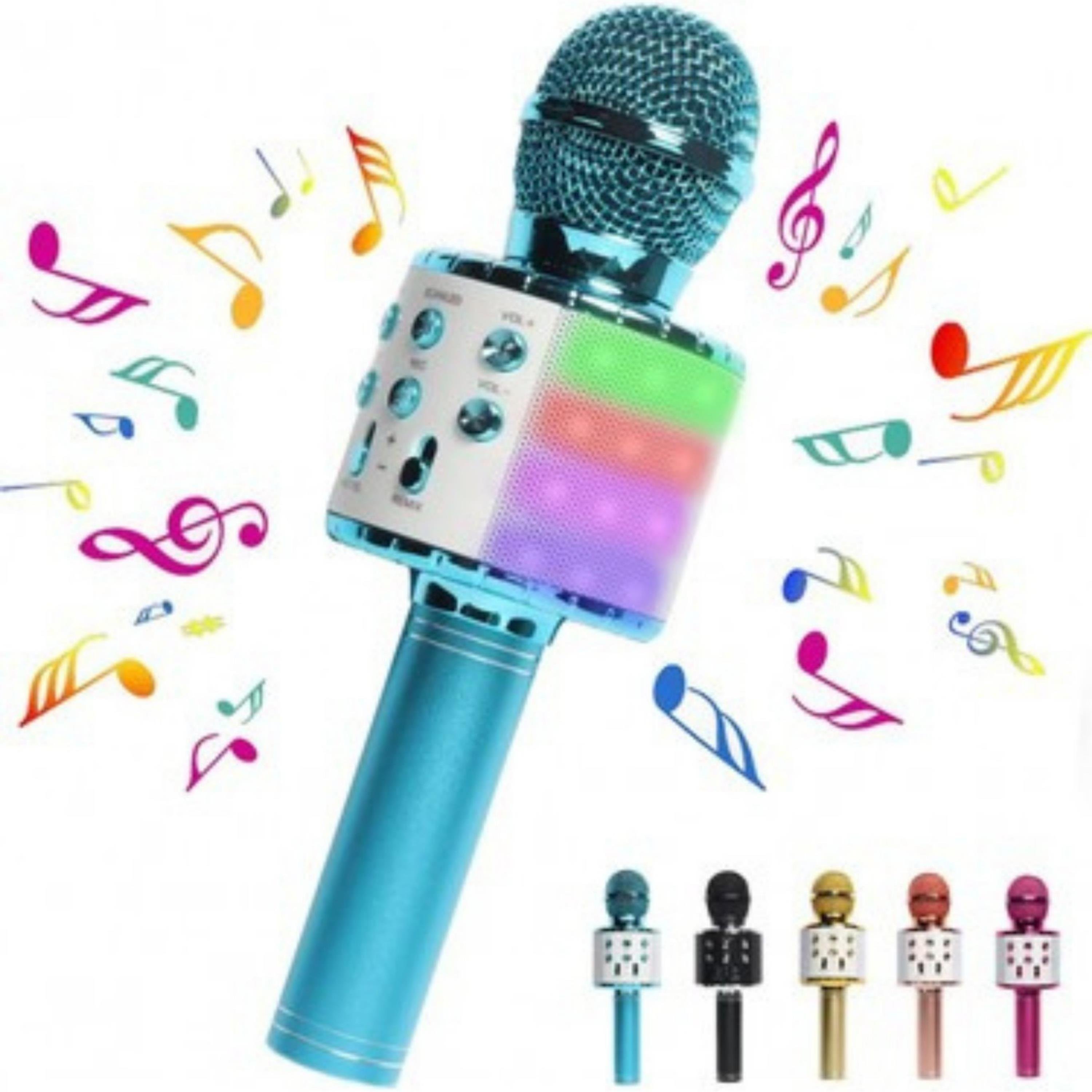 Bluetooth Bağlantılı Mavi Karaoke Mi̇krofon 