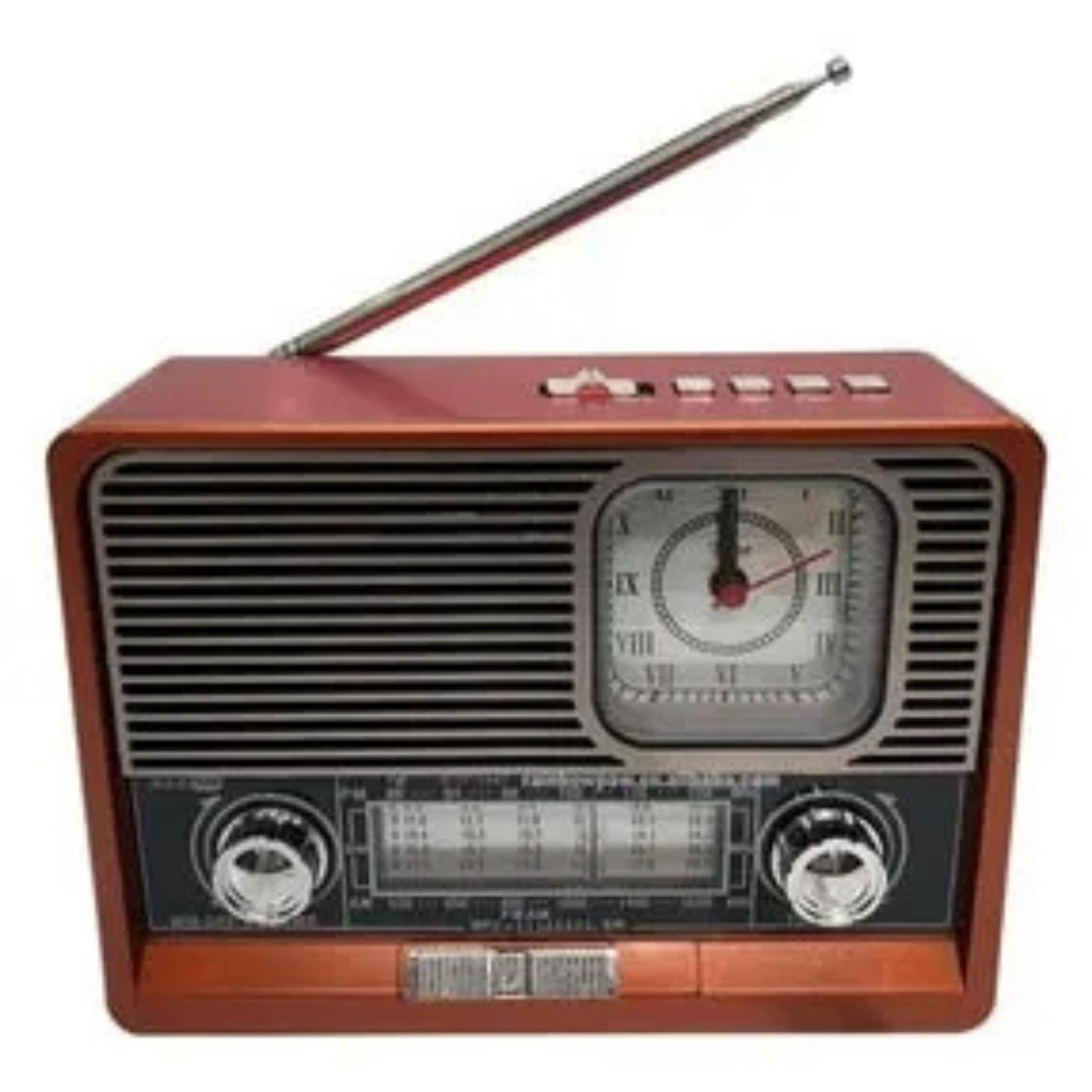Bluetooth Bağlantılı Saatli Fenerli Nostaljik Radyo