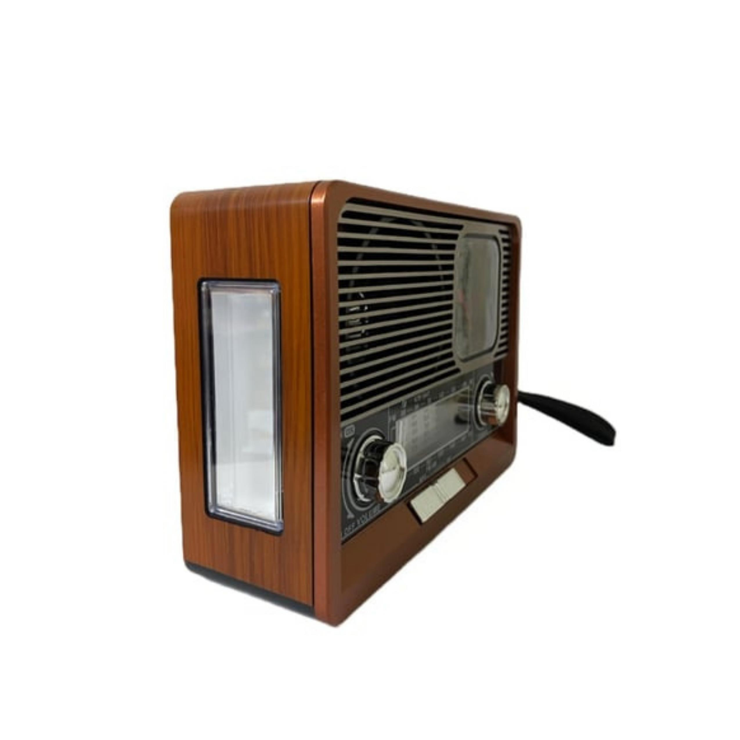 Bluetooth Bağlantılı Saatli Fenerli Nostaljik Radyo