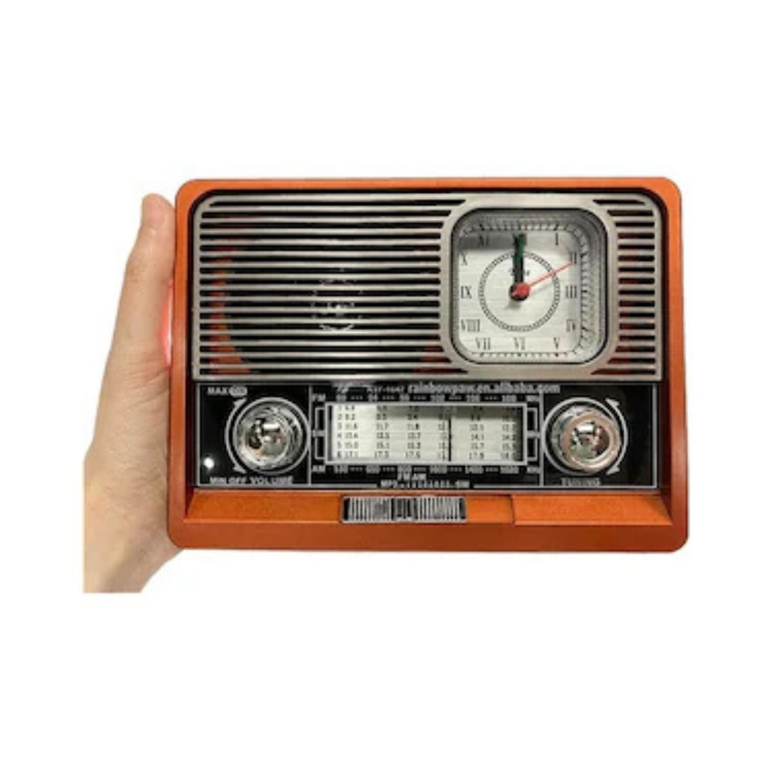 Bluetooth Bağlantılı Saatli Fenerli Nostaljik Radyo