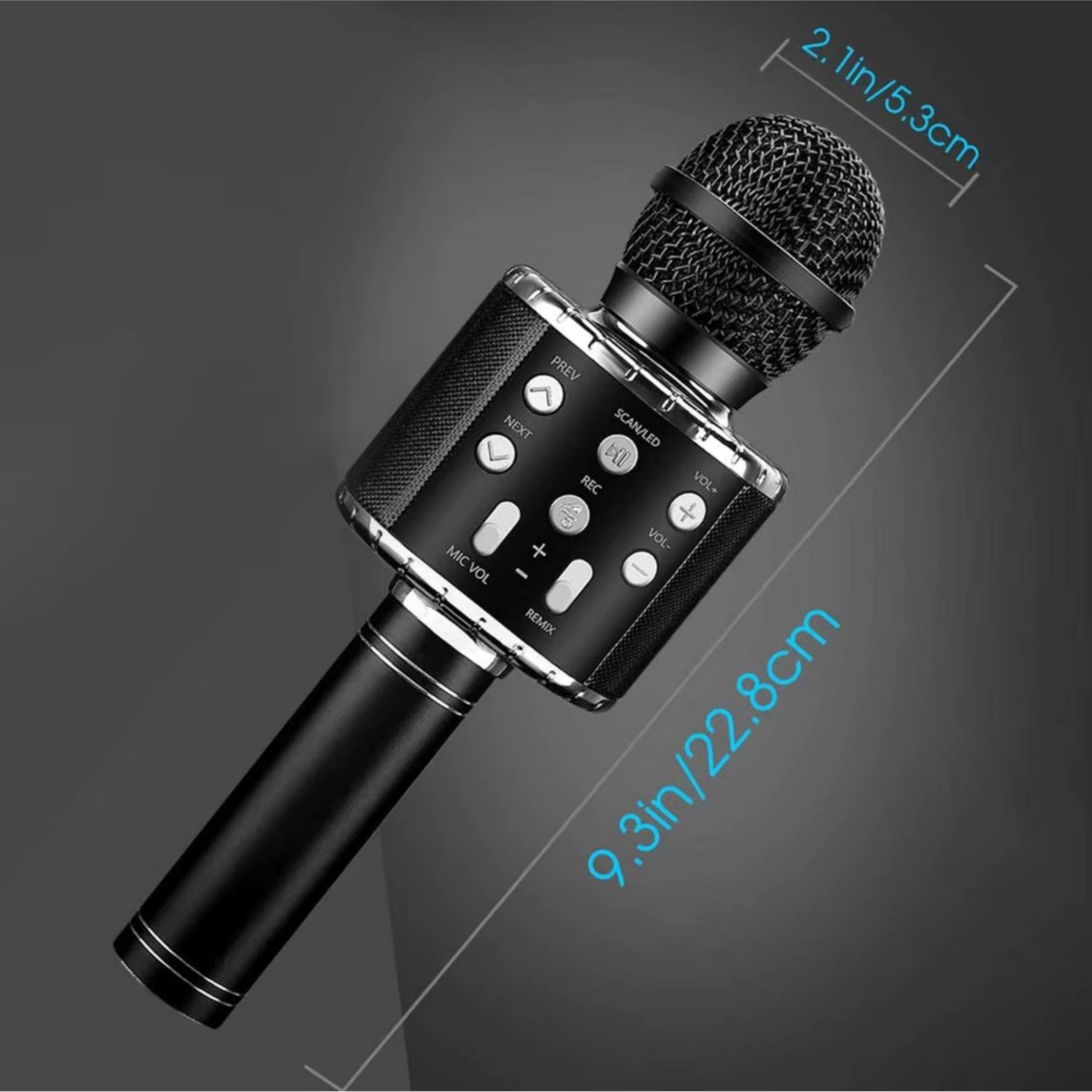 Bluetooth Bağlantılı Siyah Karaoke Mi̇krofon 