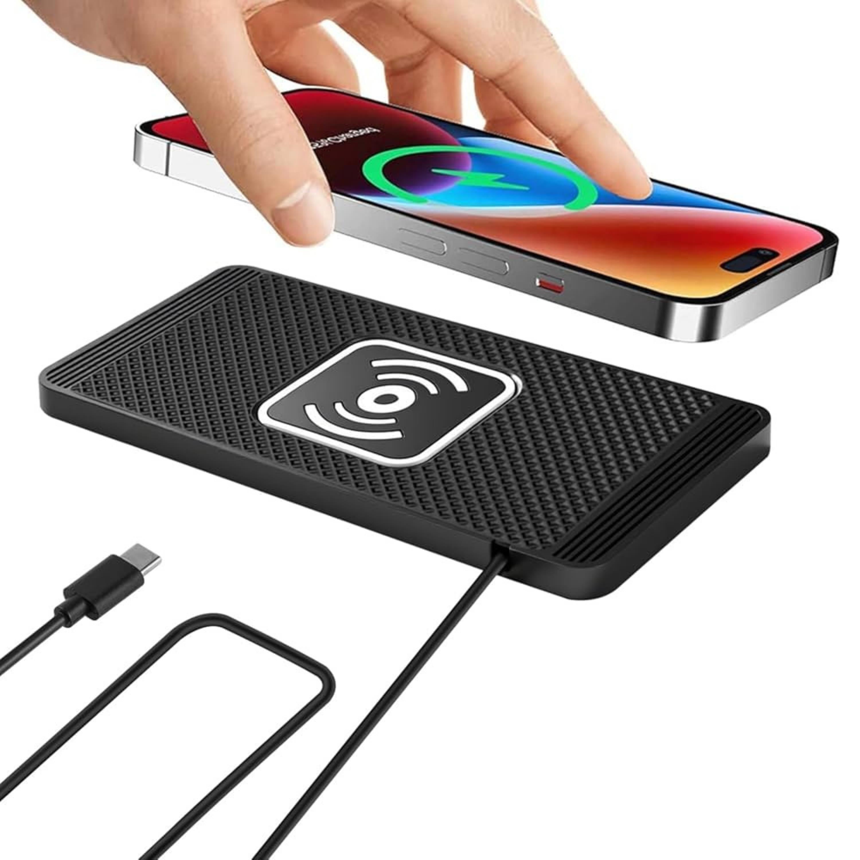 C9 Kablosuz Araç İçi Şarj Cihazı Masa Üstü Telefon Şarj Aleti Pedi 39 inç Kablo Otomatik Algılama Kaymaz Şarj Matı