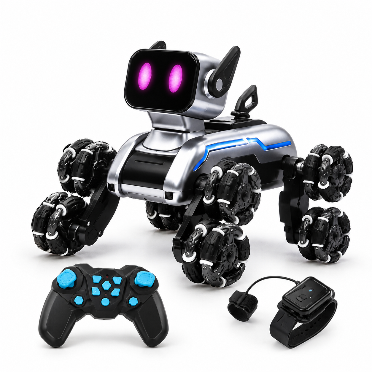 Çift Kumandalı Akıllı Robot Köpek Oyuncak Bileklik ve Uzaktan Kumanda Kontrollü Hareketli Robot Köpek
