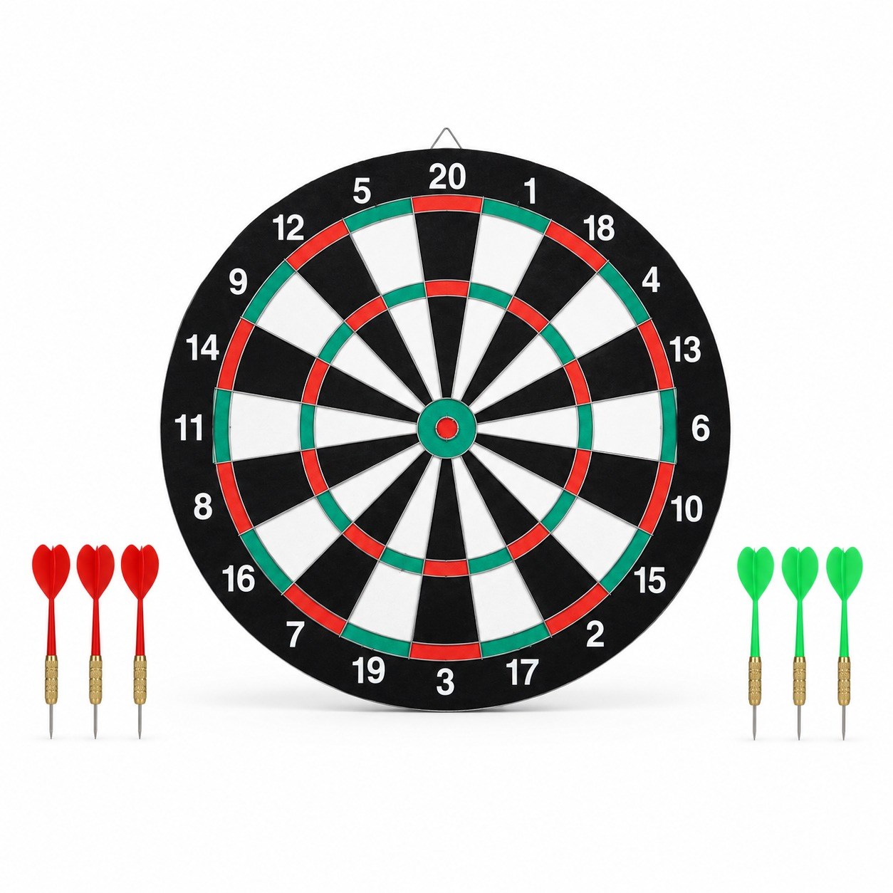 Çift Taraflı Ahşap Dart Tahtası Seti 6 Adet Metal Uçlu Dart Oku ile Profesyonel Hedef Oyunu Eğlence Seti