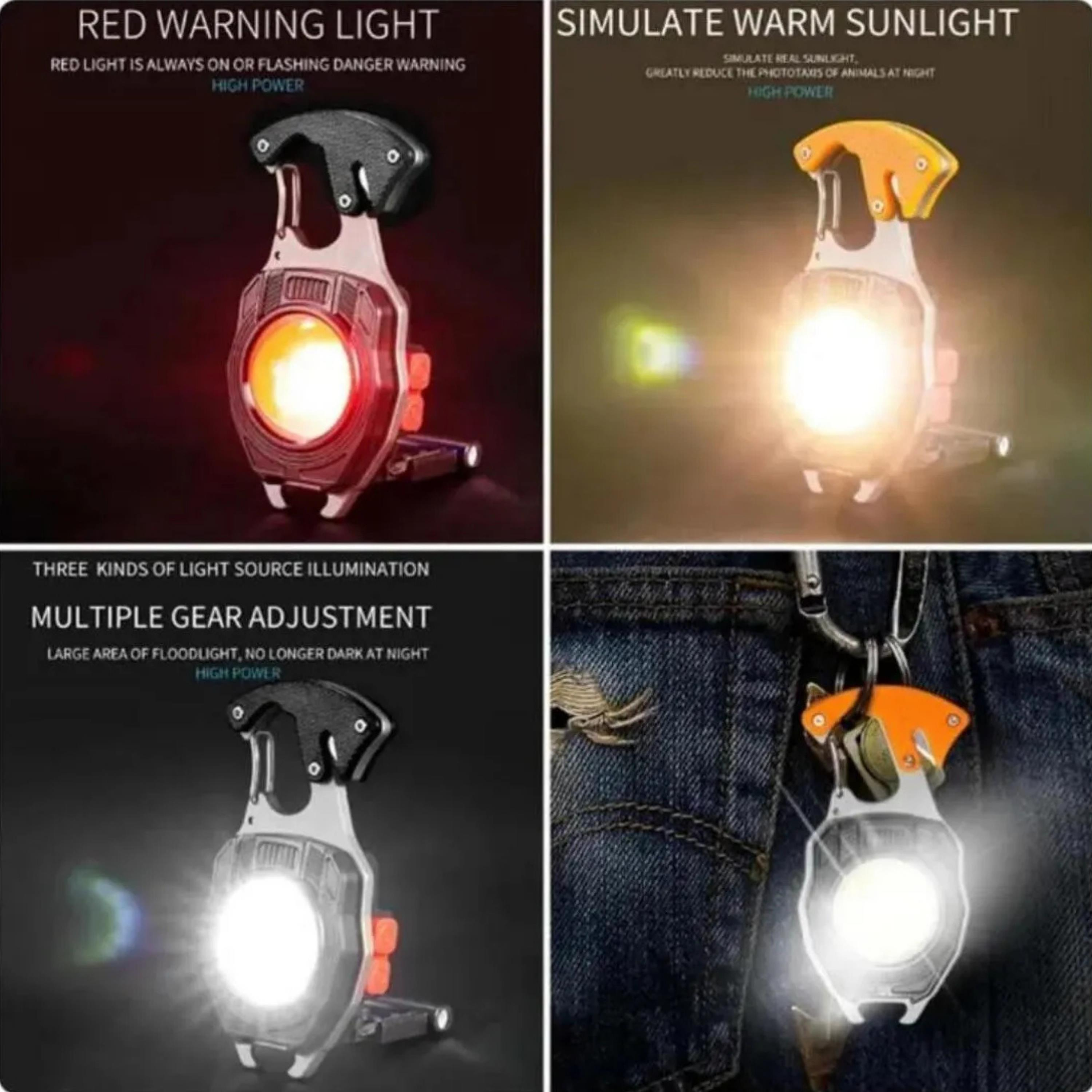 Çok Fonksiyonlu Mini Led Lamba Anahtarlık ve Çakmak USB Şarjlı 7 Modlu Taşınabilir Kamp Anahtarlık