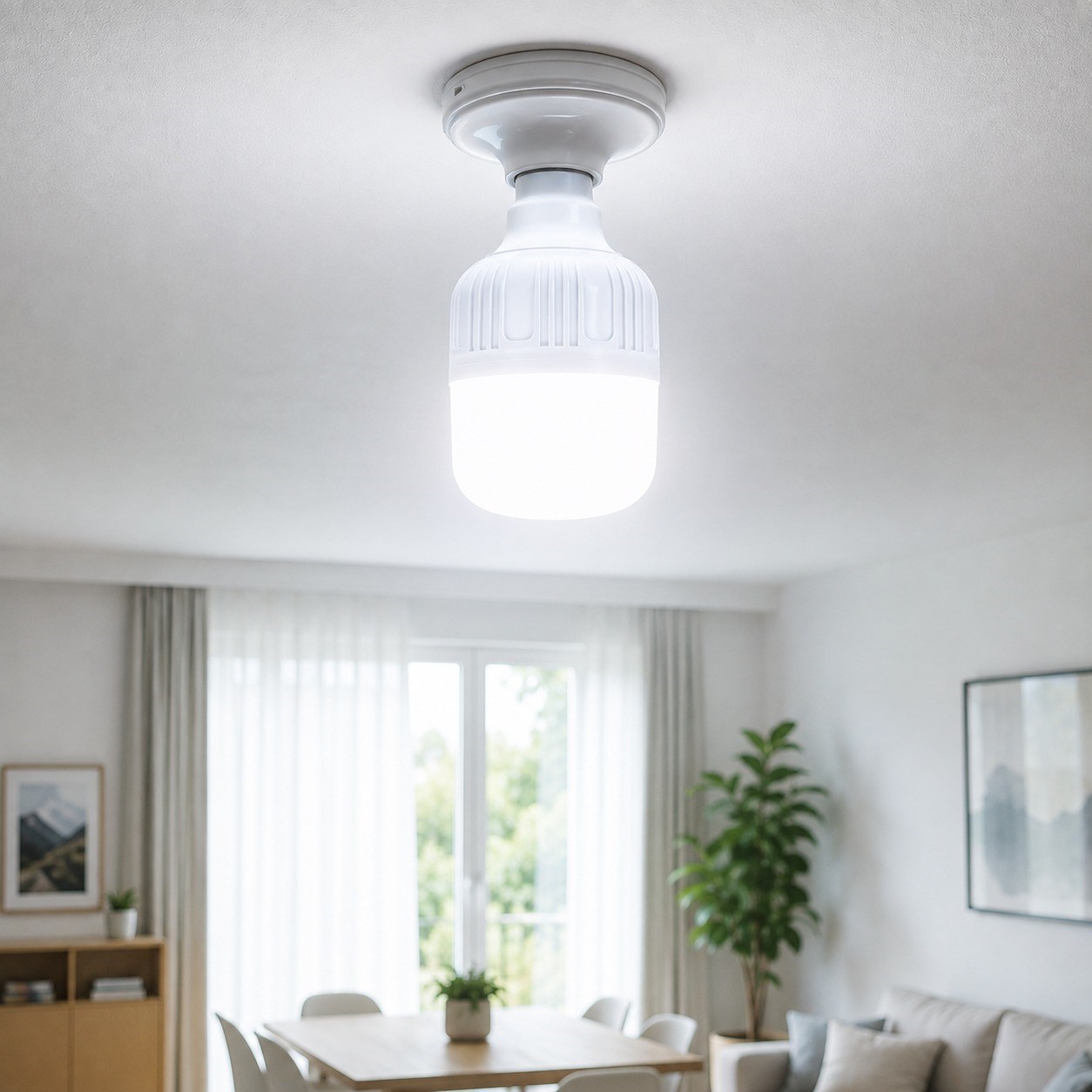 DL-030 Şarjlı LED Ampul 30W 2700 Lümen 6400K Beyaz Işık E27 Duy Elektrik Kesintisinde Yanan Acil Durum Enerji Tasarruflu Ampul