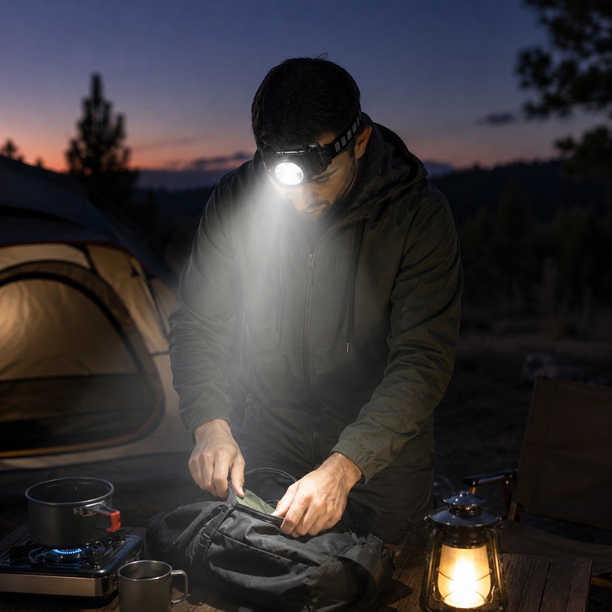 Everton RT-166 30W 3000 Lümen Şarjlı Kafa Feneri Hareket Sensörlü Type-C Şarjlı Powerbank Özellikli Güçlü LED Kamp Balıkçılık Outdoor Baş Feneri