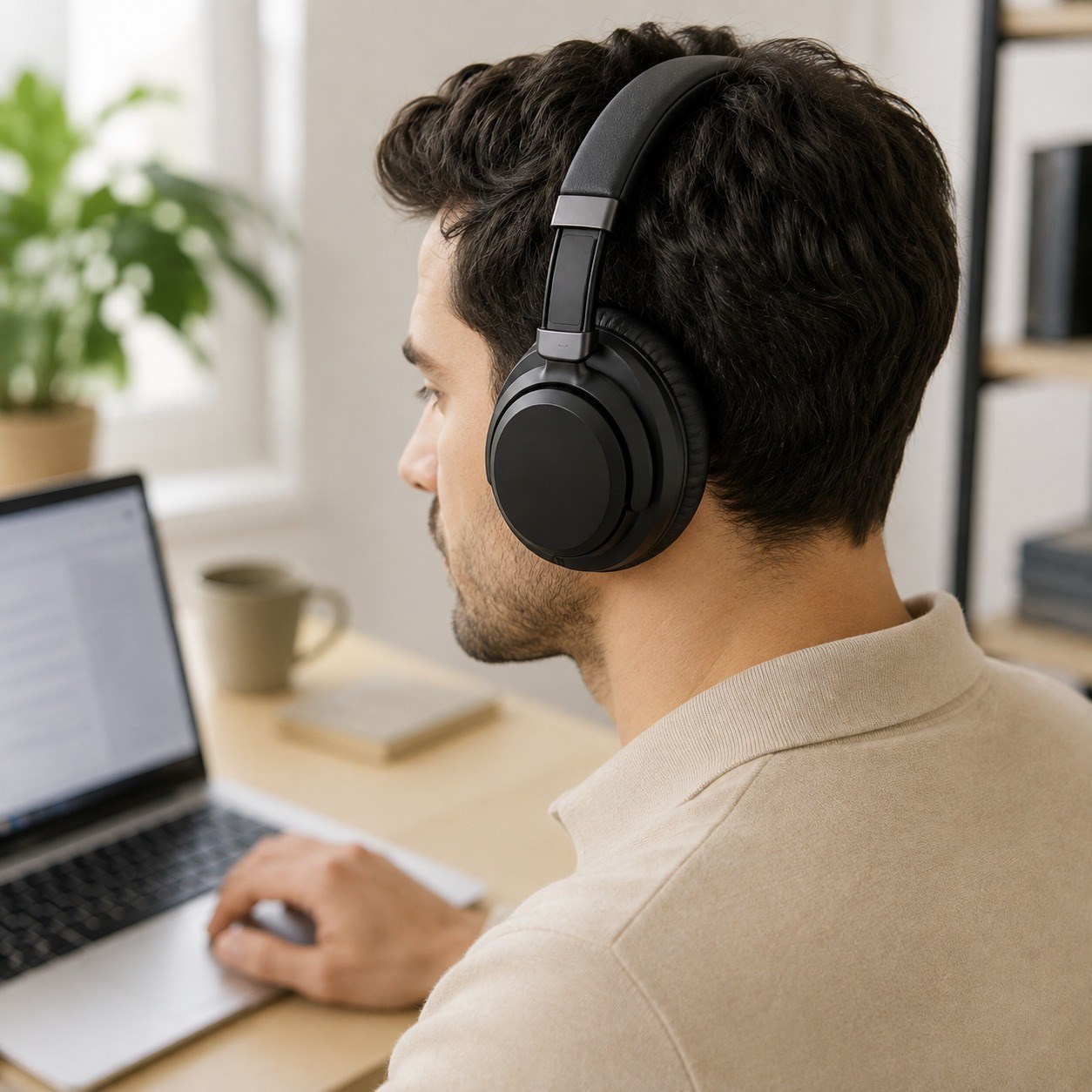 FH-06 Kablosuz Bluetooth 5.3 ANC Aktif Gürültü Engelleme Kulak Üstü Kulaklık 800 mAh Şarj Edilebilir 50 Saat Kullanım USB-C AUX Destekli Katlanabilir Kulaklık