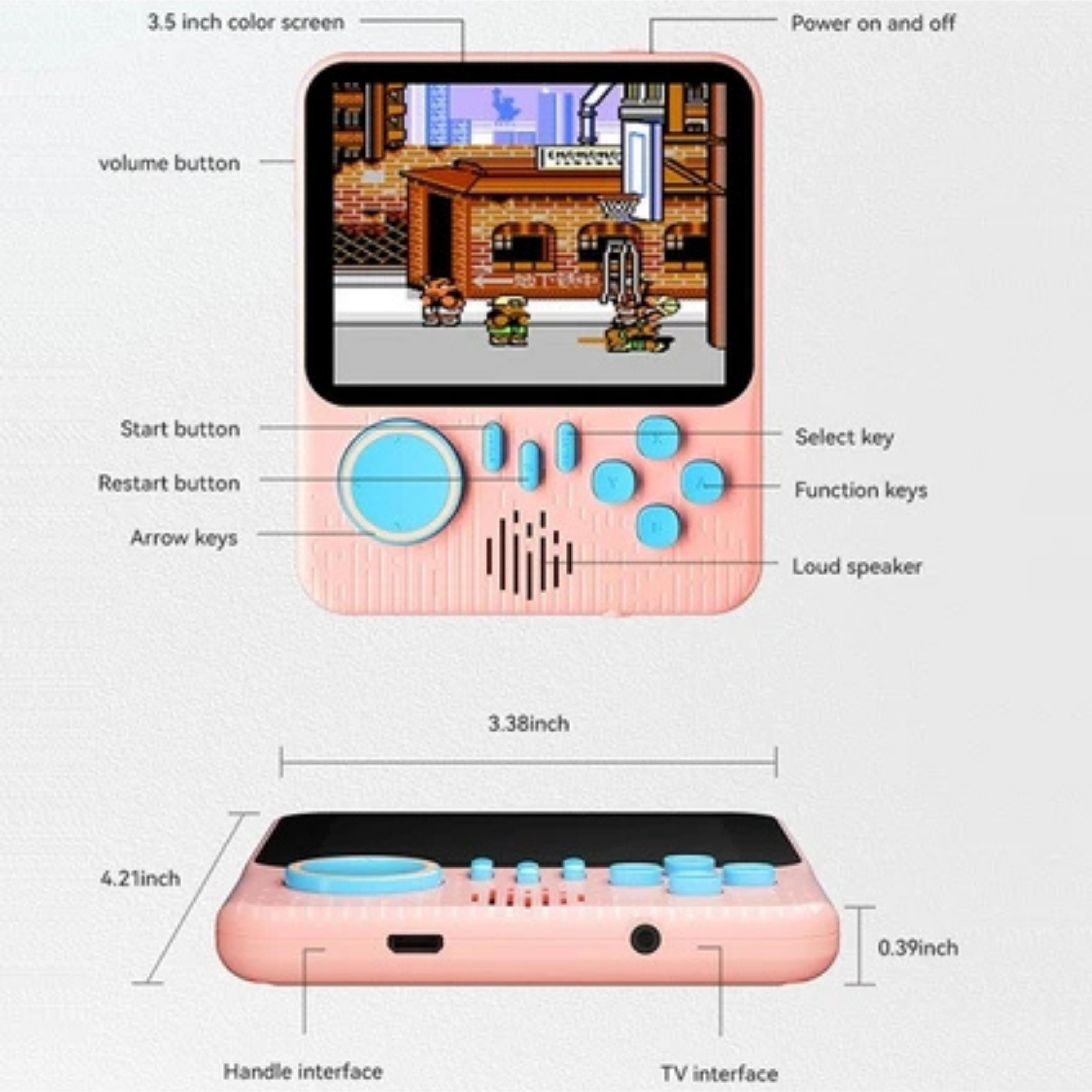 G7 3.5 İnç LCD Ekran 666 Oyunlu Taşınabilir Atari Retro Arcade El Konsolu 