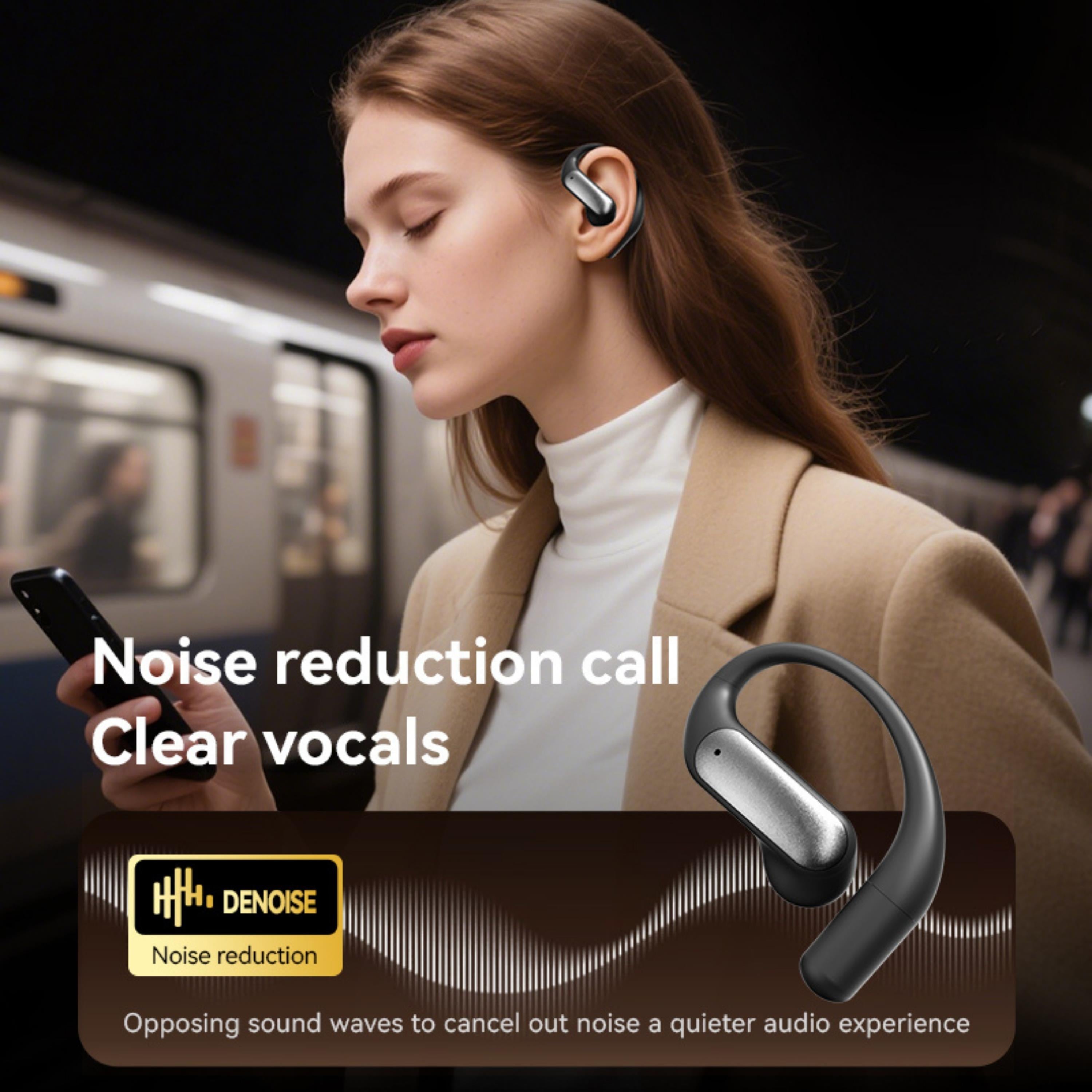Gri M127 Bluetooth Kulaklık Dijital Led Göstergeli Kablosuz Kulak İçi Kulaklık V6.0 Şarj Göstergeli Kulak Arkası Esnek Yumuşak Tasarımlı Kulaklık