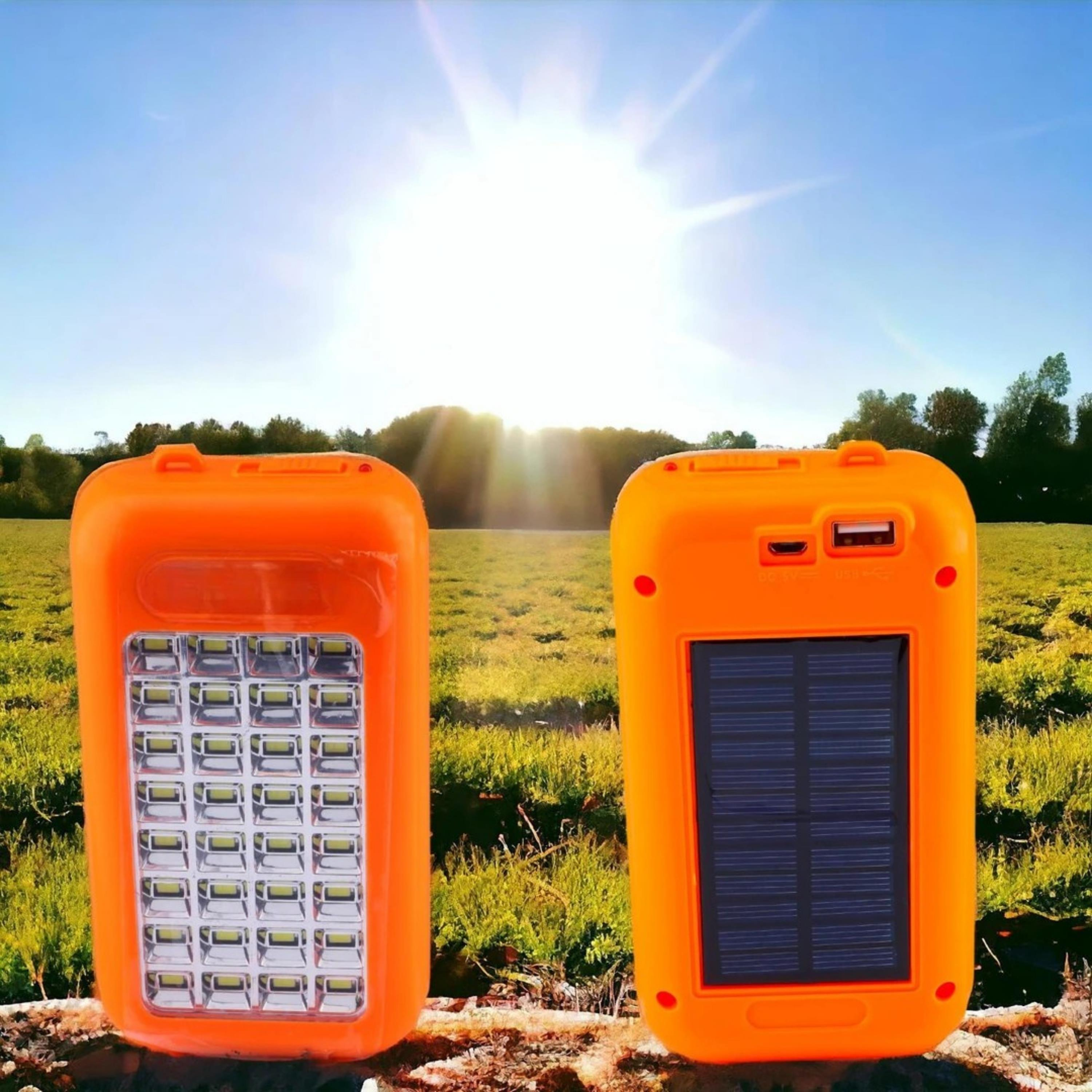 GS-875 Güneş Enerjili Taşınabilir Powerbank Ve Fener 32 Led Işıklı Kamp Lambası