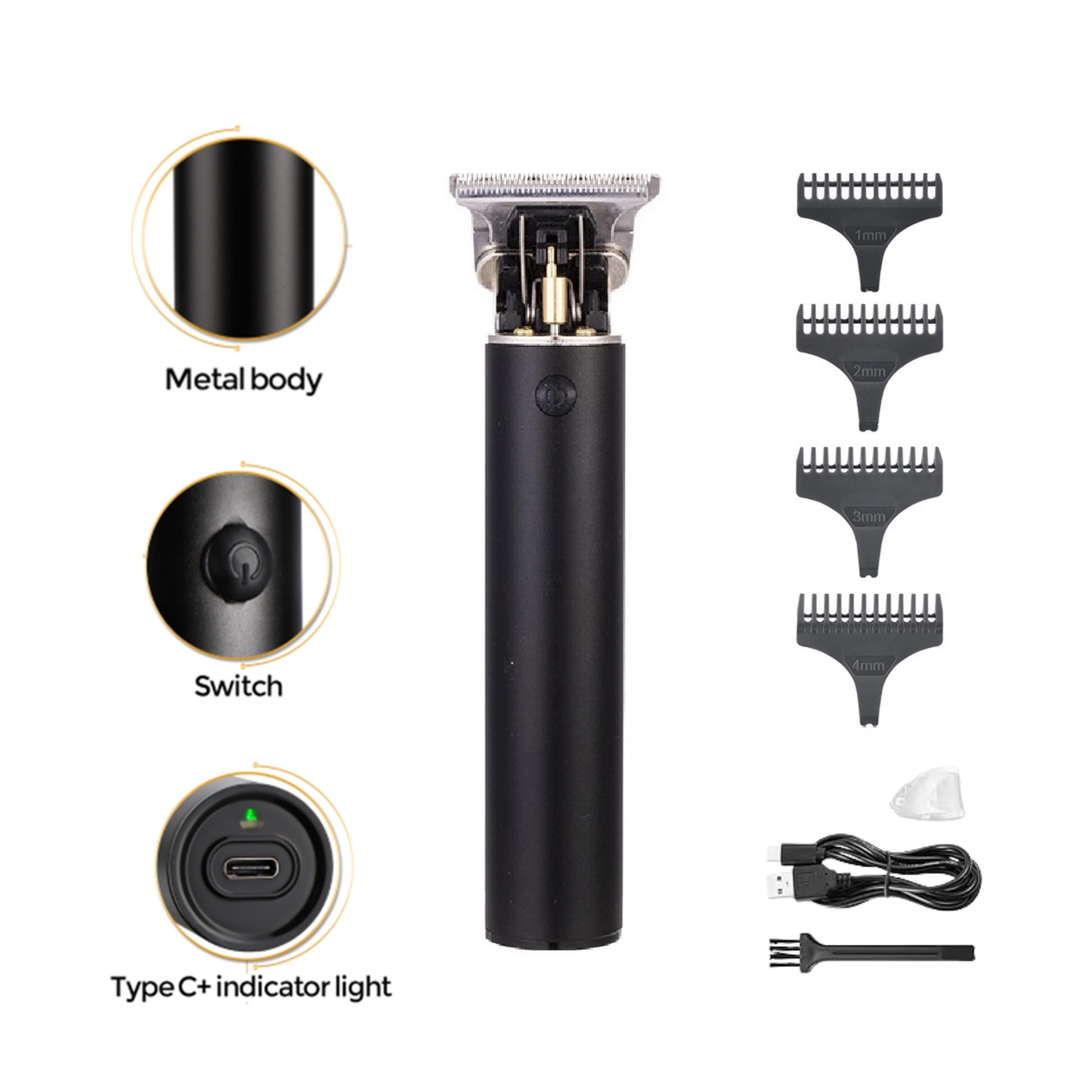 Hasuba HS-085 Profesyonel Saç Kesme Makinesi Şarjlı & Kablolu Kullanım USB Şarjlı Lityum Pilli Tıraş ve Sakal Makinesi Berber Tipi Traş Makinesi