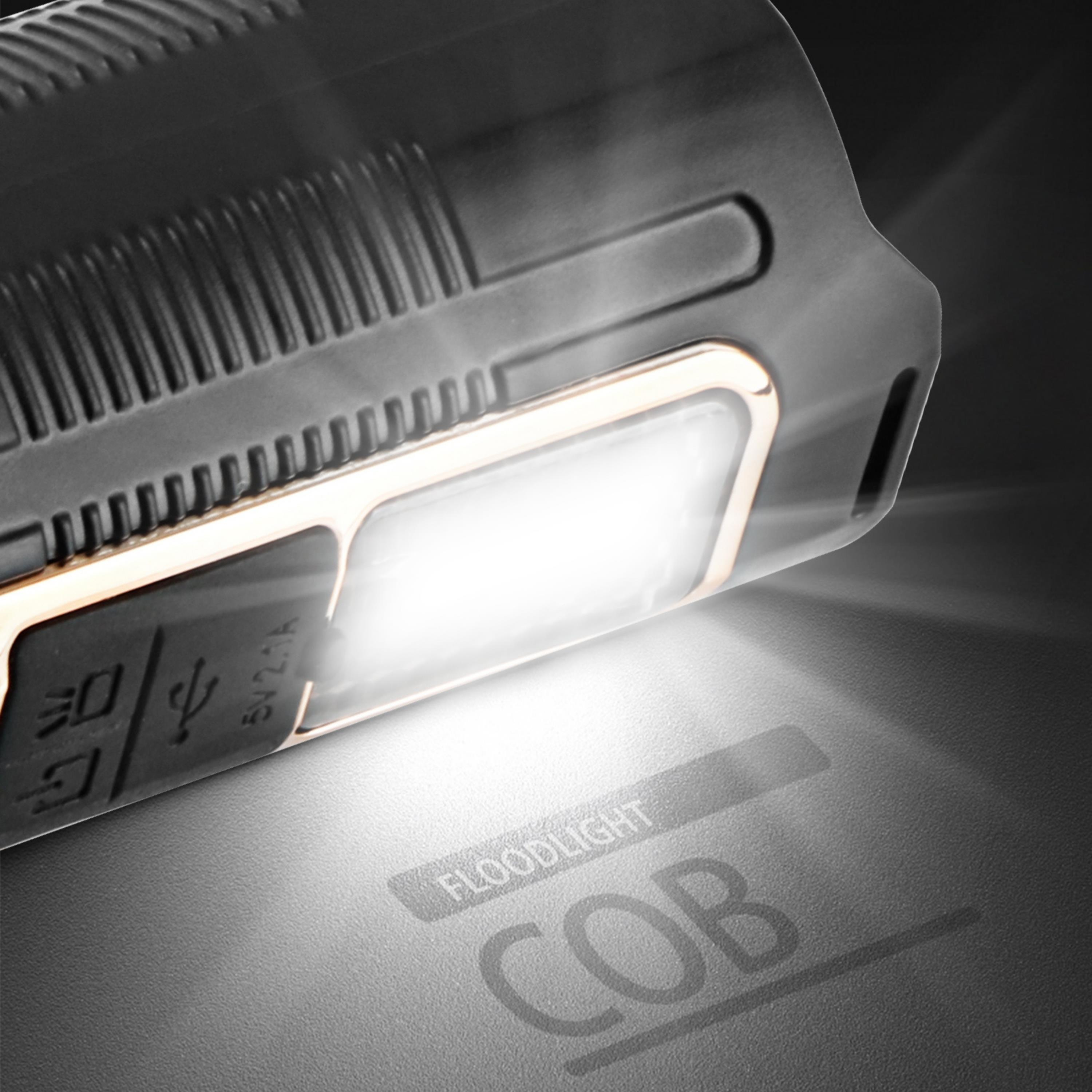 HS-202 Süper Parlak Yüksek Lümen Usb Şarjlı El Feneri Kırmızı Mavi Işık 5 Modlu Zoom Özellikli 