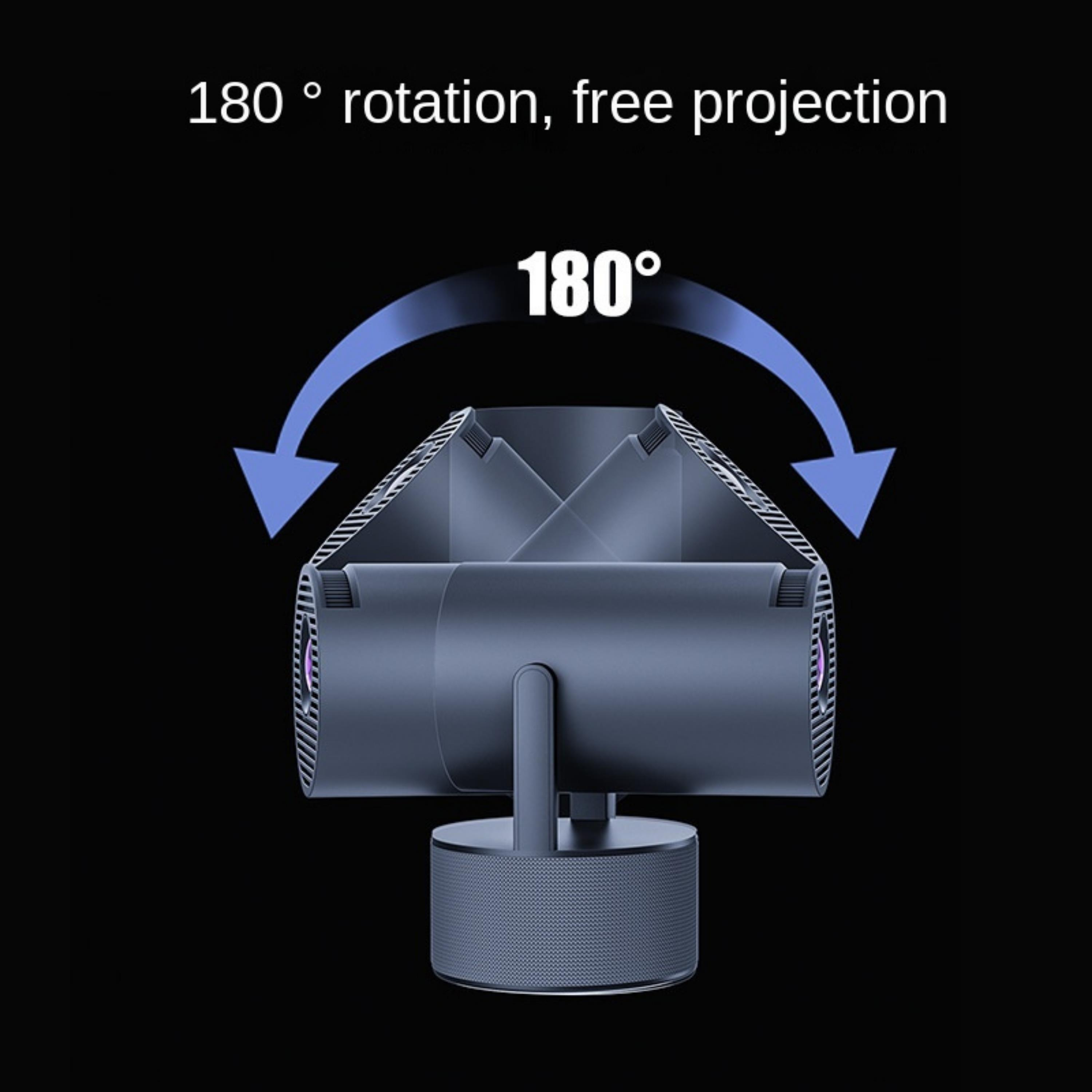 Hy-300pro-ktv Karaoke Projeksiyon Çift Kablosuz Mikrofonlu Bluetooth Hoparlörlü Taşınabilir Ev Sinema Led Projektör 20w Ses Çıkışı 