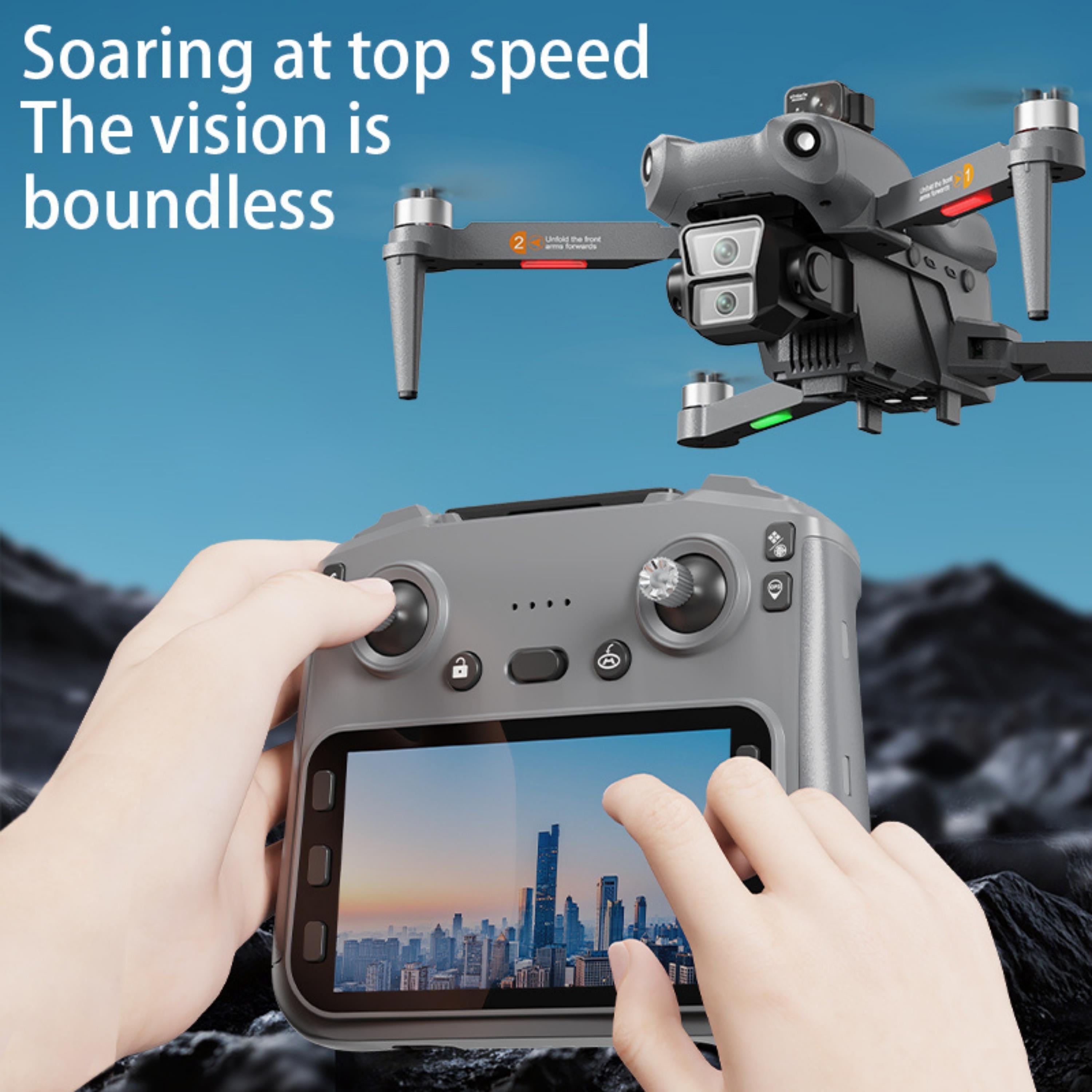 K19 Max HS322 GPS Geri Dönüşlü Çift Kameralı Engel Algılamalı Katlanabilir Hd Kameralı Drone Ekran Kumandalı