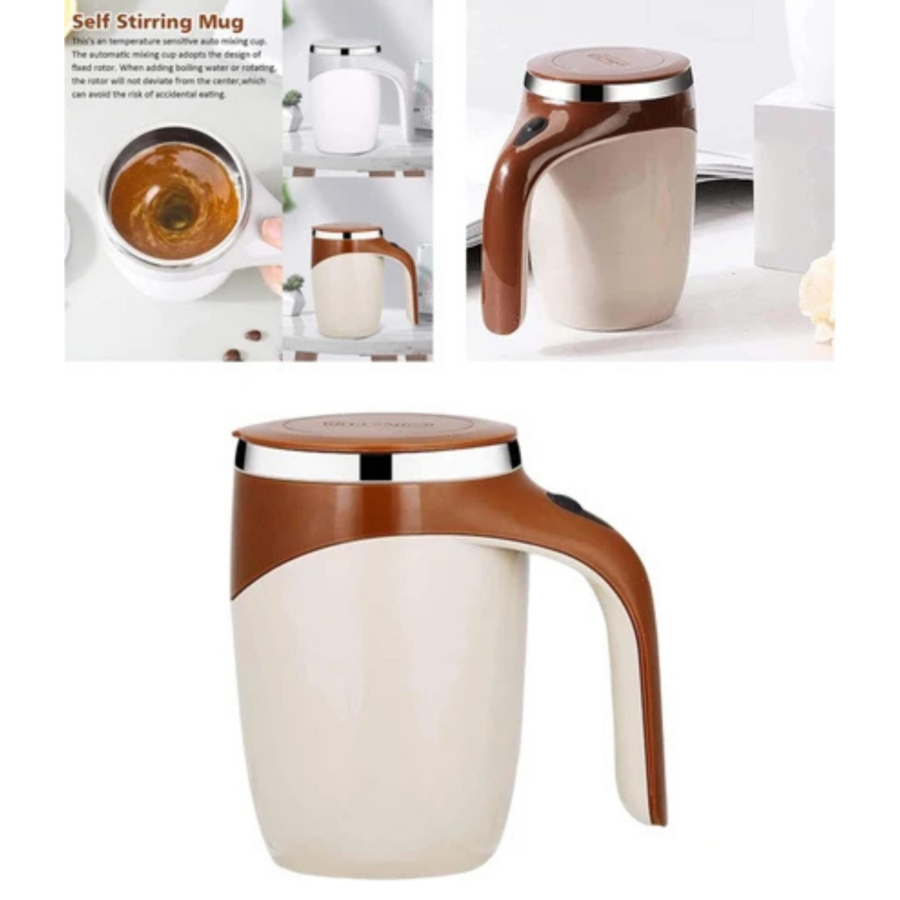 Kahverengi Otomatik Karıştırmalı Kupa Usb Şarjlı Manyetik Karıştırmalı Kahve Bardağı Paslanmaz Çelik Taşınabilir
