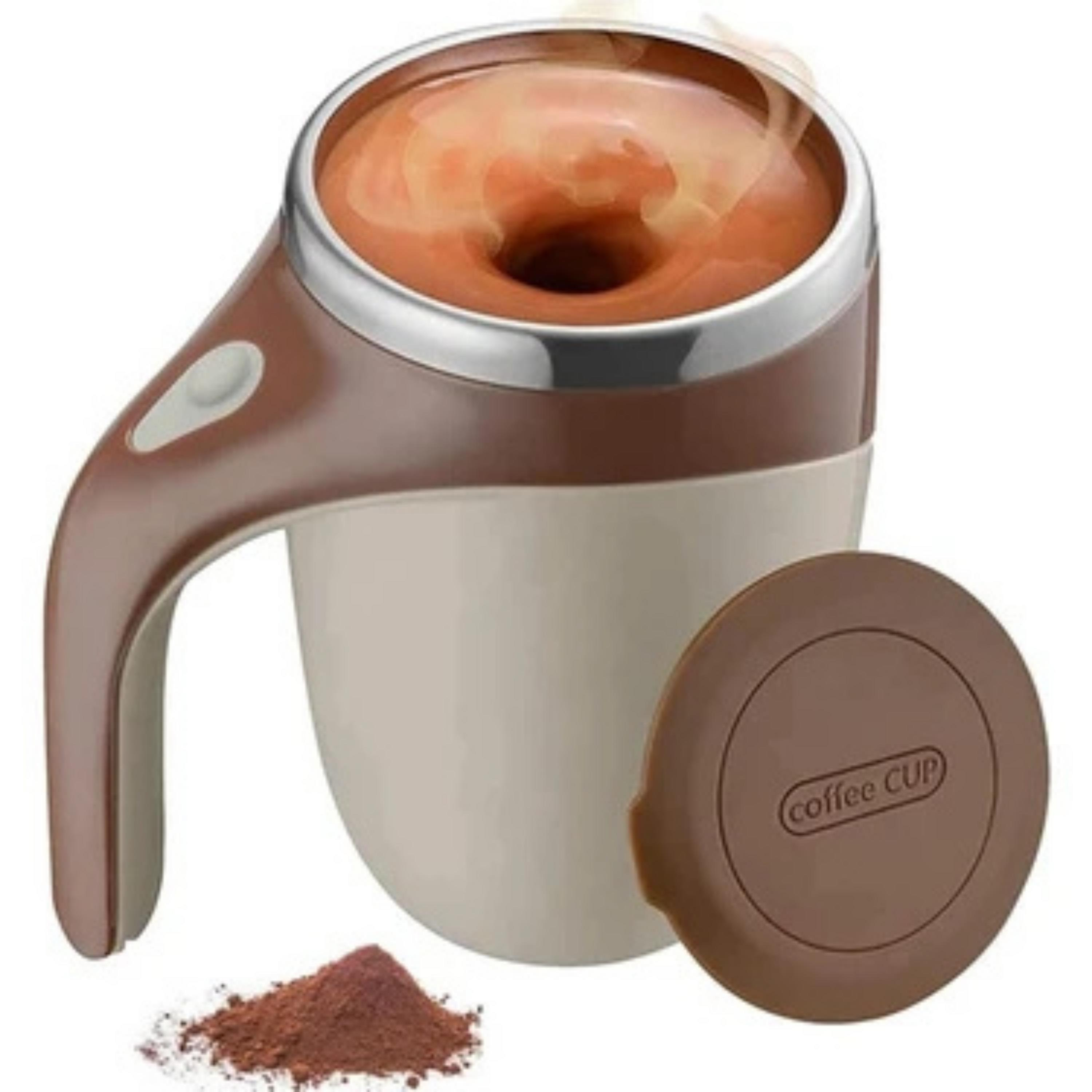 Kahverengi Otomatik Karıştırmalı Kupa Usb Şarjlı Manyetik Karıştırmalı Kahve Bardağı Paslanmaz Çelik Taşınabilir