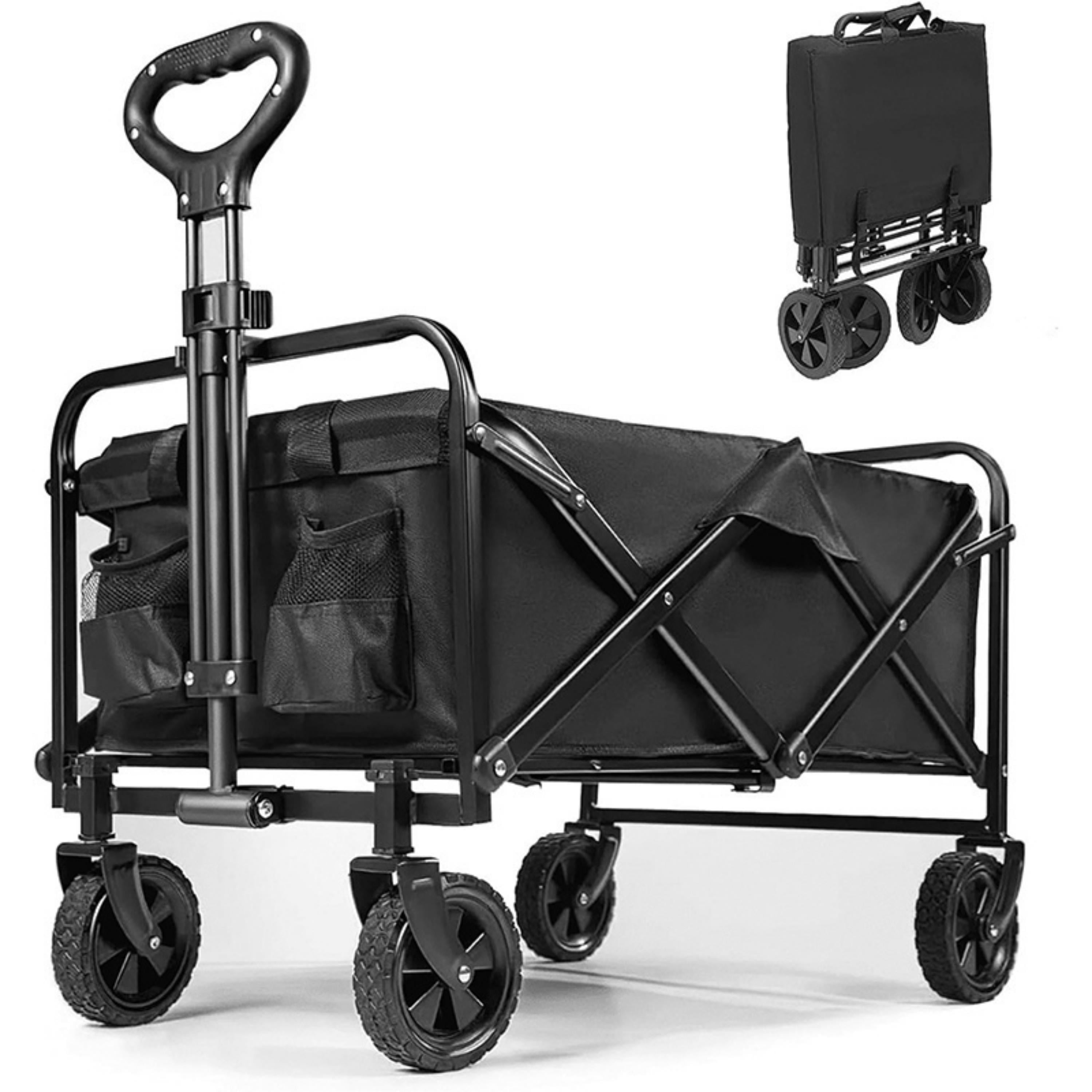Katlanabilir Tekerlekli Taşıma Arabası Çok Amaçlı Katlanır El Arabası Dayanıklı Foldable Cart Ev Ofis Depo Bahçe Alışveriş İçin Pratik Yük Taşıma Arabası
