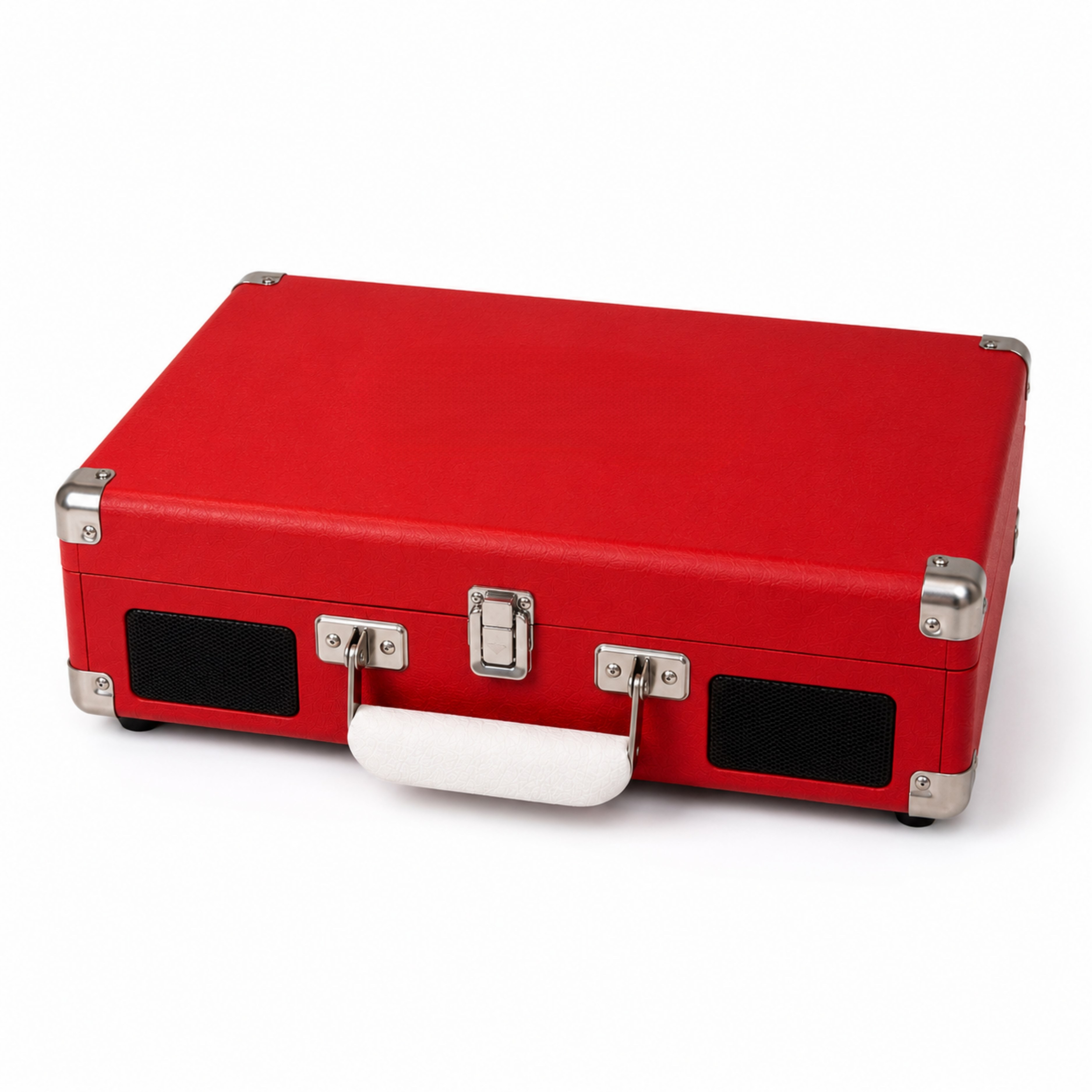 Kırmızı Retro Valiz Tipi Pikap 33 45 78 Devir Bluetooth USB SD Kart Destekli Dahili Hoparlörlü Taşınabilir Plak Çalar