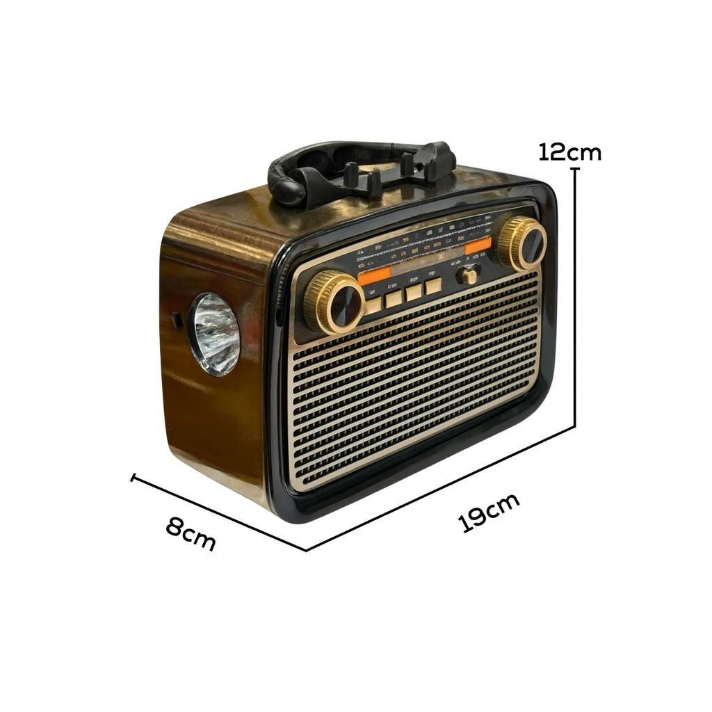 KTF-1467 Ahşap Nostaljik Radyo Bluetooth Bağlantılı Fenerli Taşınabilir Hoparlör