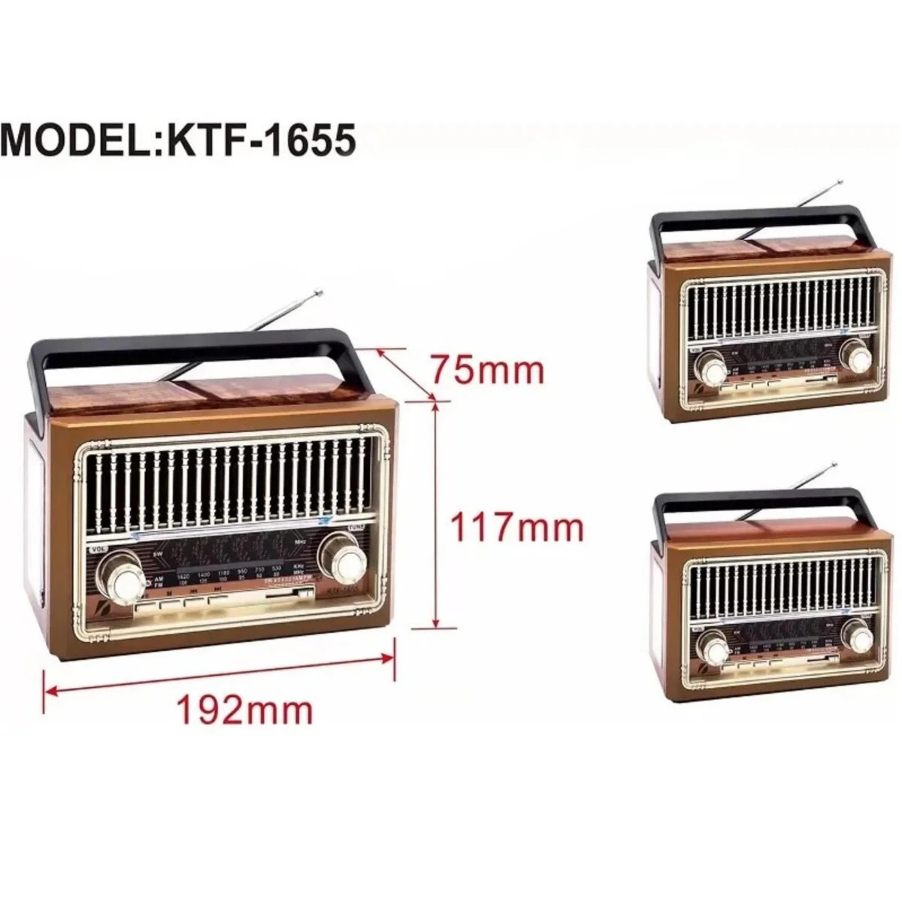 KTF-1655 Taşınabilir Fenerli Nostaljik Radyo Bluetooth Hoparlör