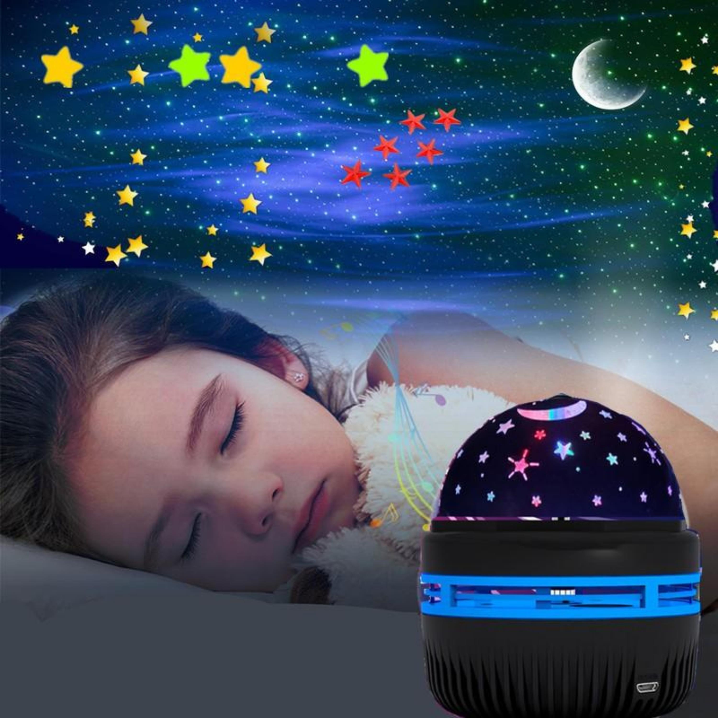 Led Mini Star Light Dönen Yıldız Ay Gece Lambası Sihirli Top Işık