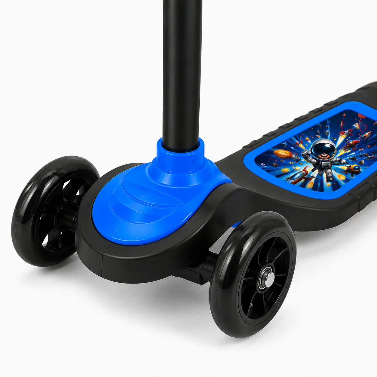 Mavi CNS Scooter Çocuklar İçin 3 Tekerlekli Denge Scooter 3 Kademe Ayarlanabilir Direksiyon Işıklı Tekerlekli Geniş Ayak Basma Alanı Arka Ayak Frenli Çocuk Scooterı