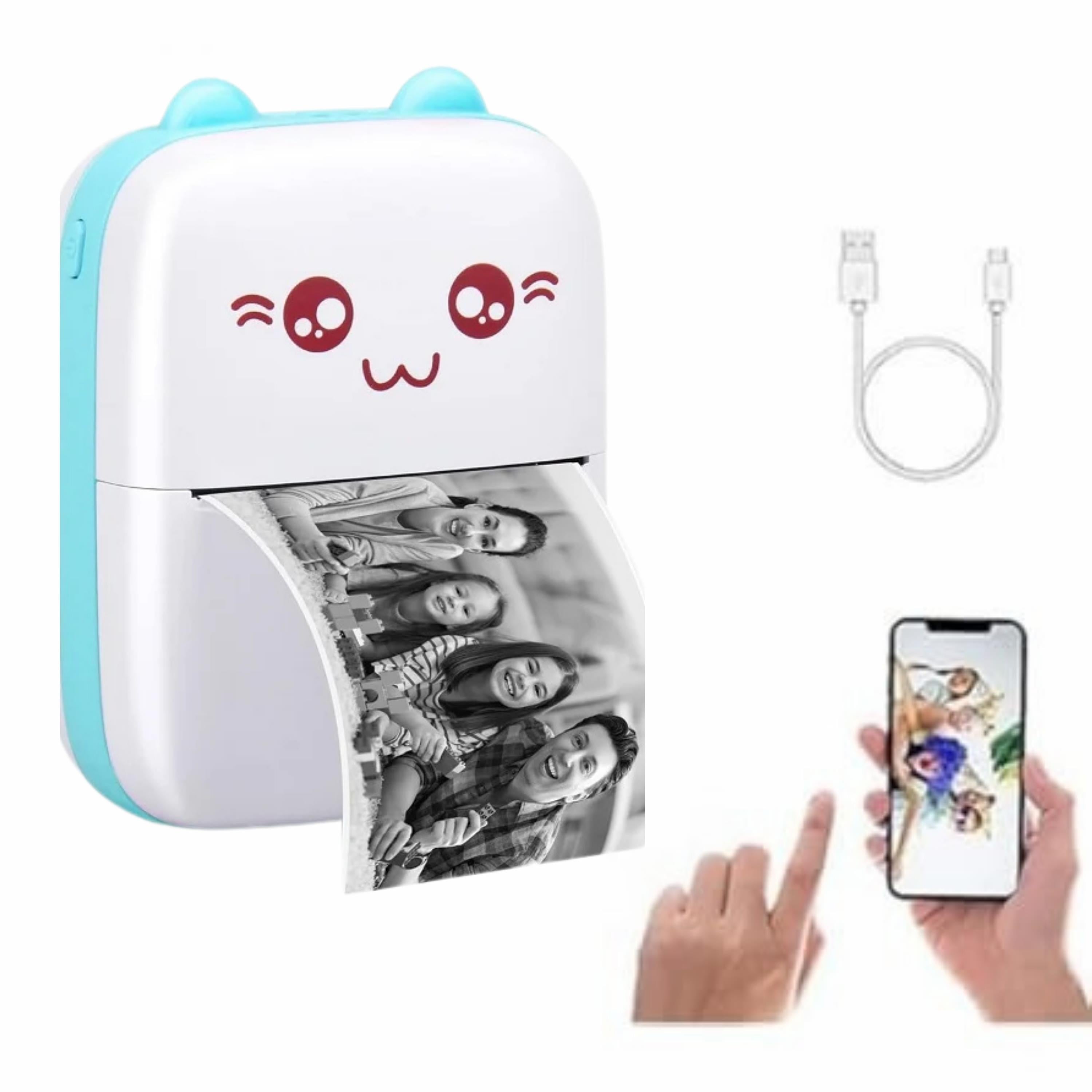 Mavi Termal Cep Yazıcısı Mini Printer