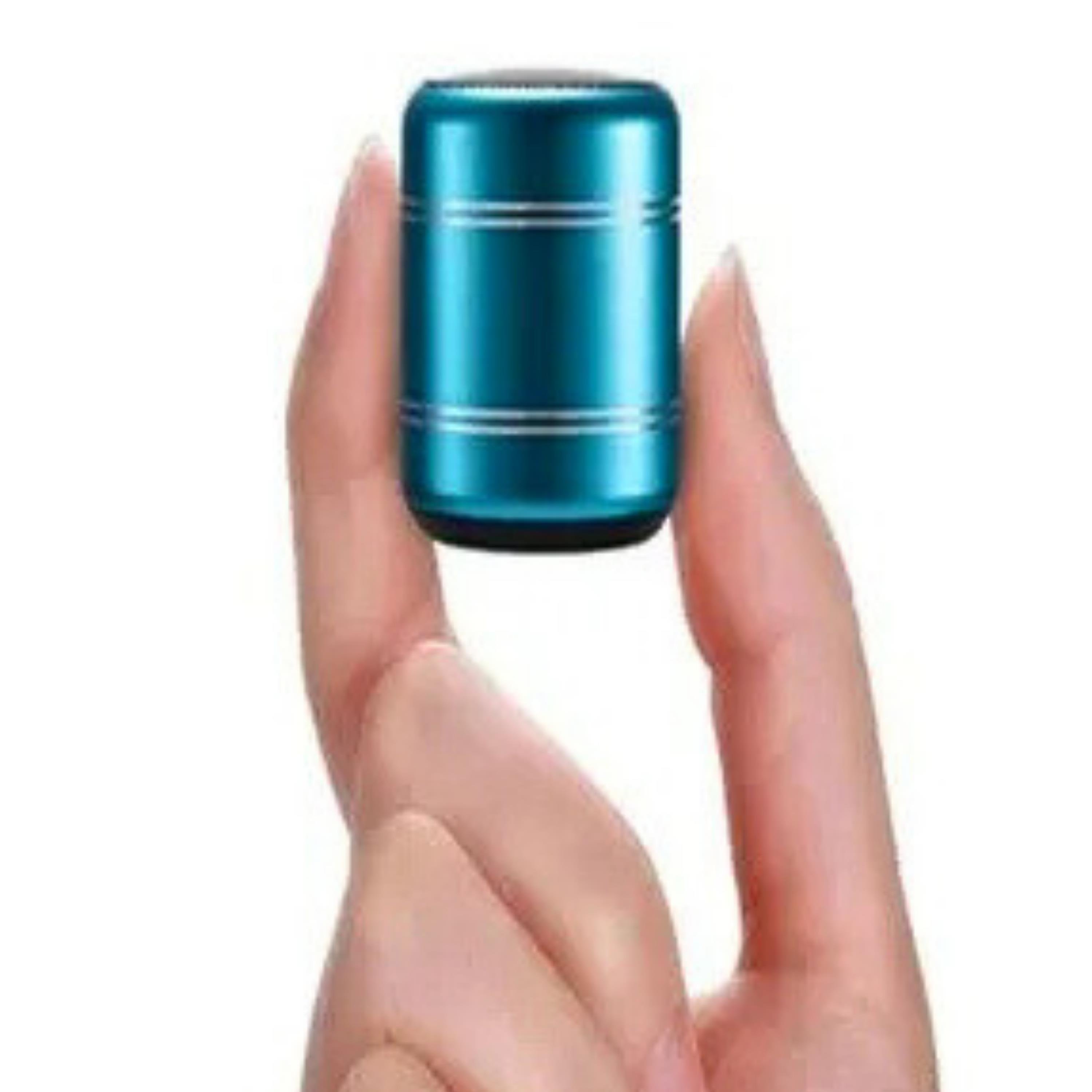 Mini Alüminyum Yüksek Bass Küçük Speaker TWS Yuvarlak Kablosuz Bluetooth Hoparlör Mavi