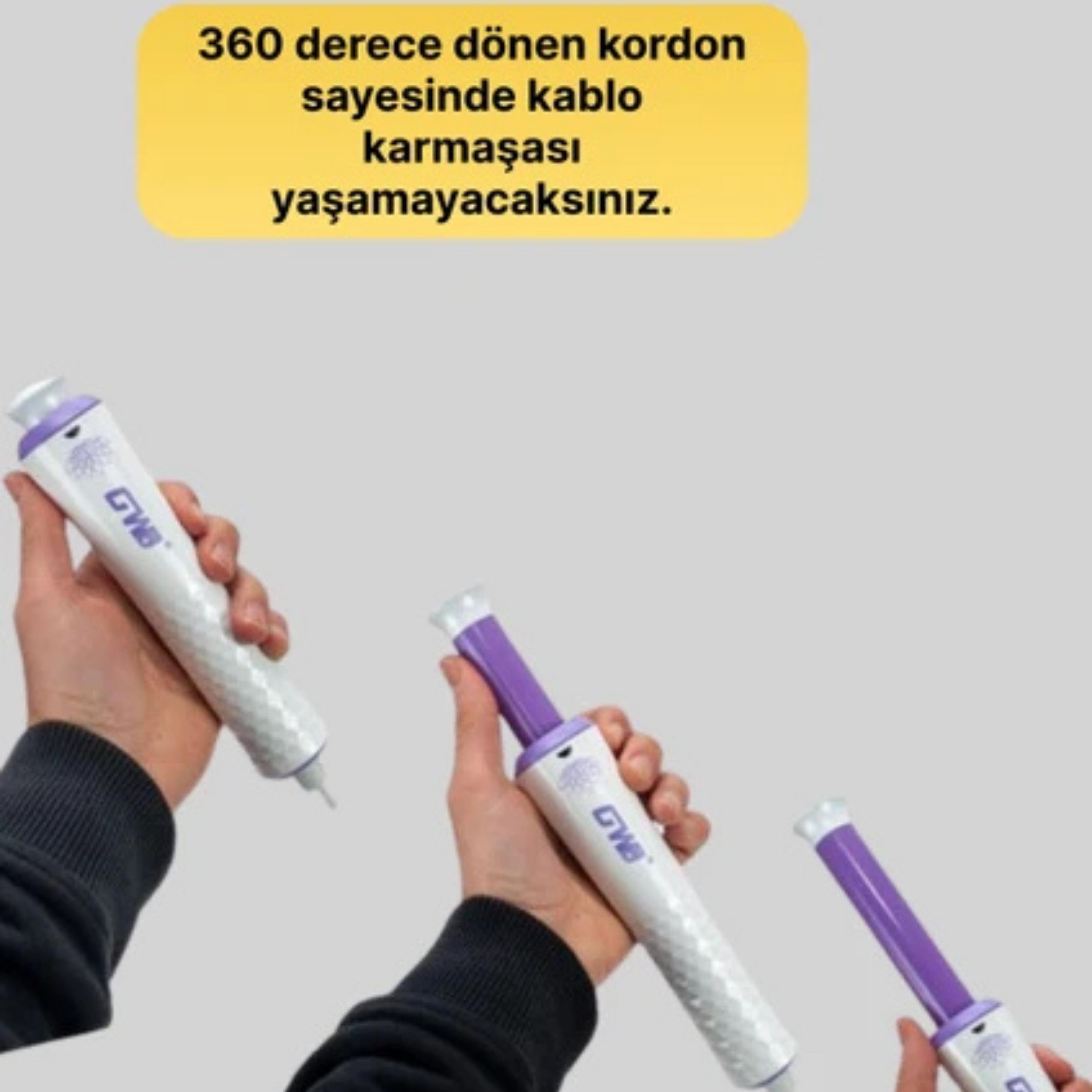 Mor Taşınabilir Profesyonel Saç Kıvırma Makinesi 32 mm Bukle Maşası