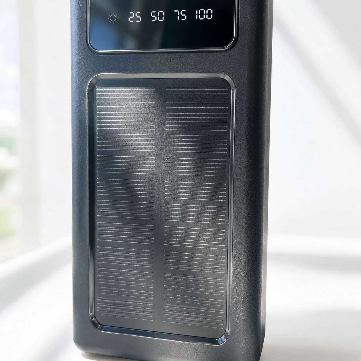 MU-01 30000 mAh Güneş Panelli Powerbank 4 Dahili Kablolu Dijital Göstergeli Çoklu Çıkışlı Taşınabilir Solar Şarj Cihazı