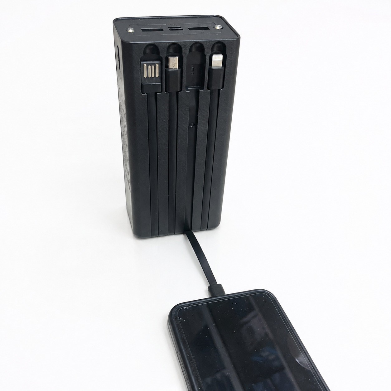 MU-01 30000 mAh Güneş Panelli Powerbank 4 Dahili Kablolu Dijital Göstergeli Çoklu Çıkışlı Taşınabilir Solar Şarj Cihazı