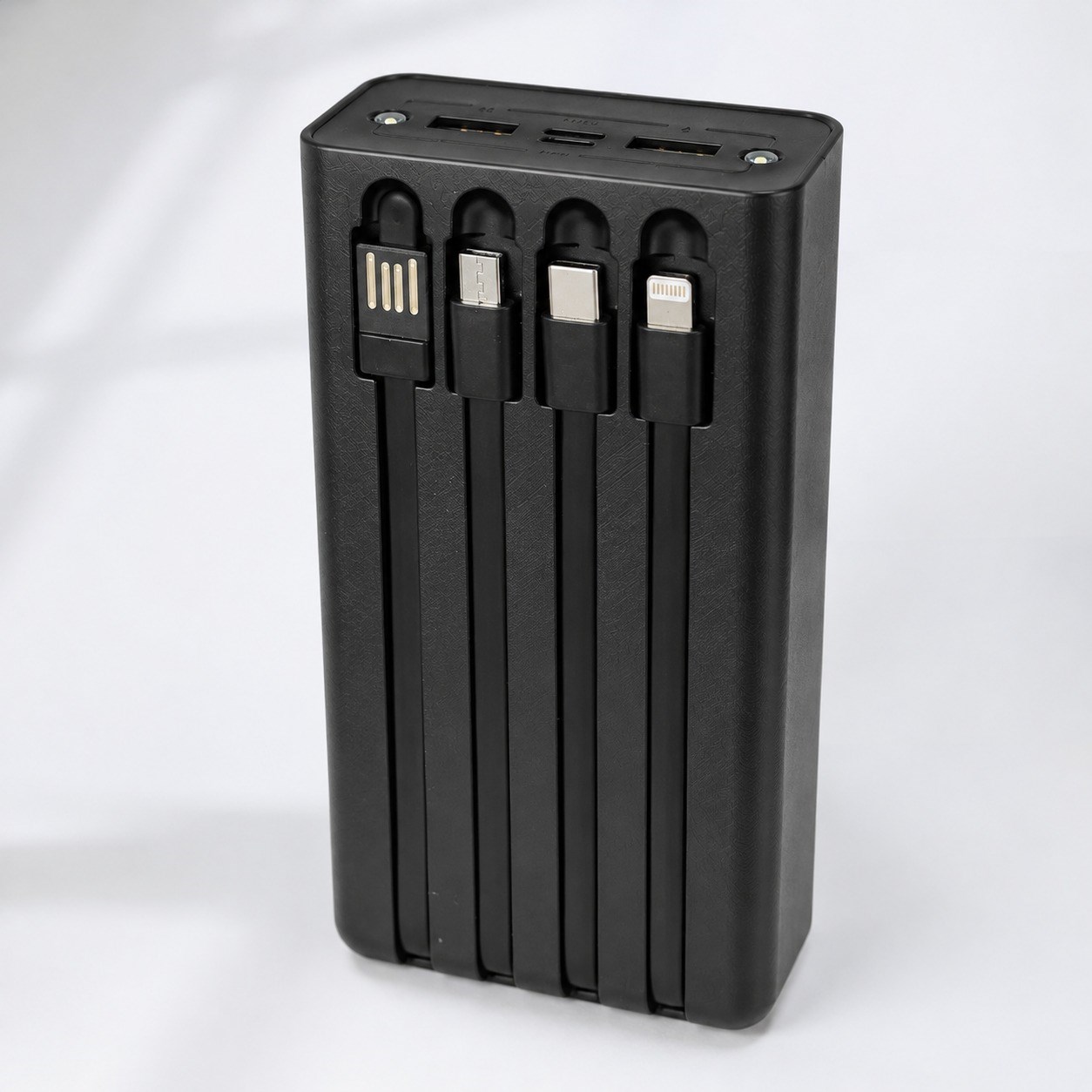MU-01 30000 mAh Güneş Panelli Powerbank 4 Dahili Kablolu Dijital Göstergeli Çoklu Çıkışlı Taşınabilir Solar Şarj Cihazı