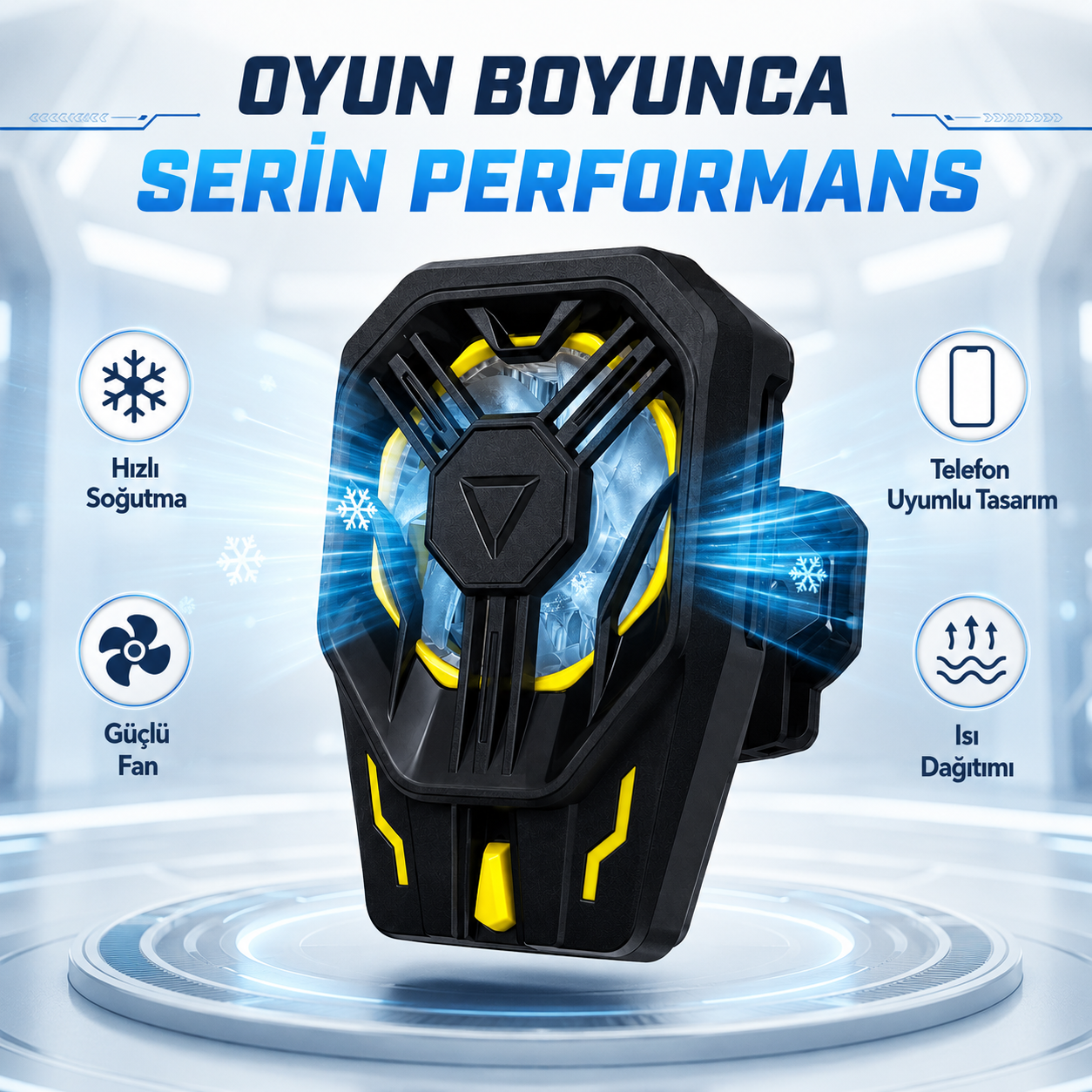 N40 Telefon Soğutucu Güçlü Fanlı Hızlı Soğutma Mobil Oyun Telefon Soğutma Fanı