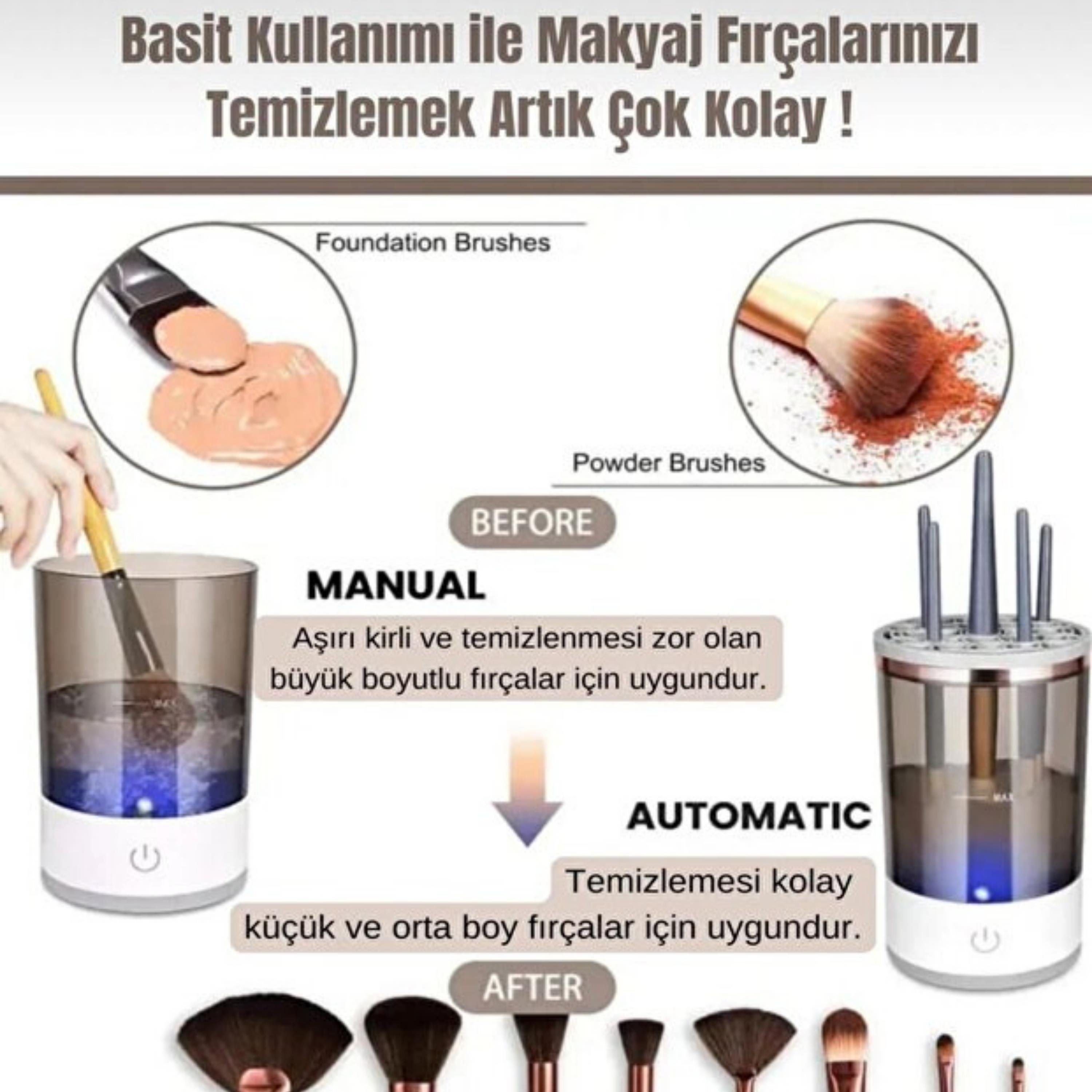 Otomatik Makyaj Fırçası Temizleme Cihazı