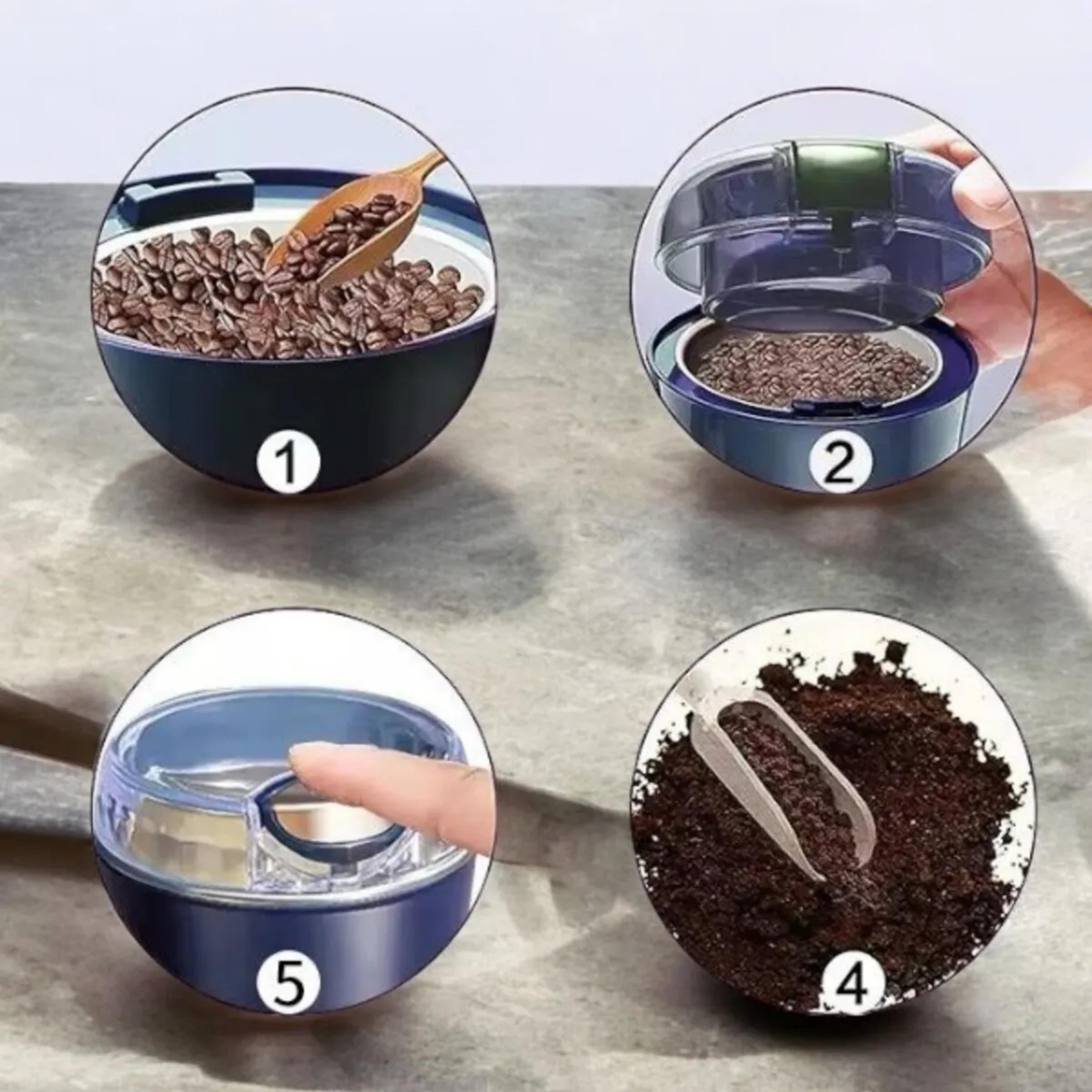 Otomatik Paslanmaz Taşınabilir Kahve ve Baharat Öğütücü