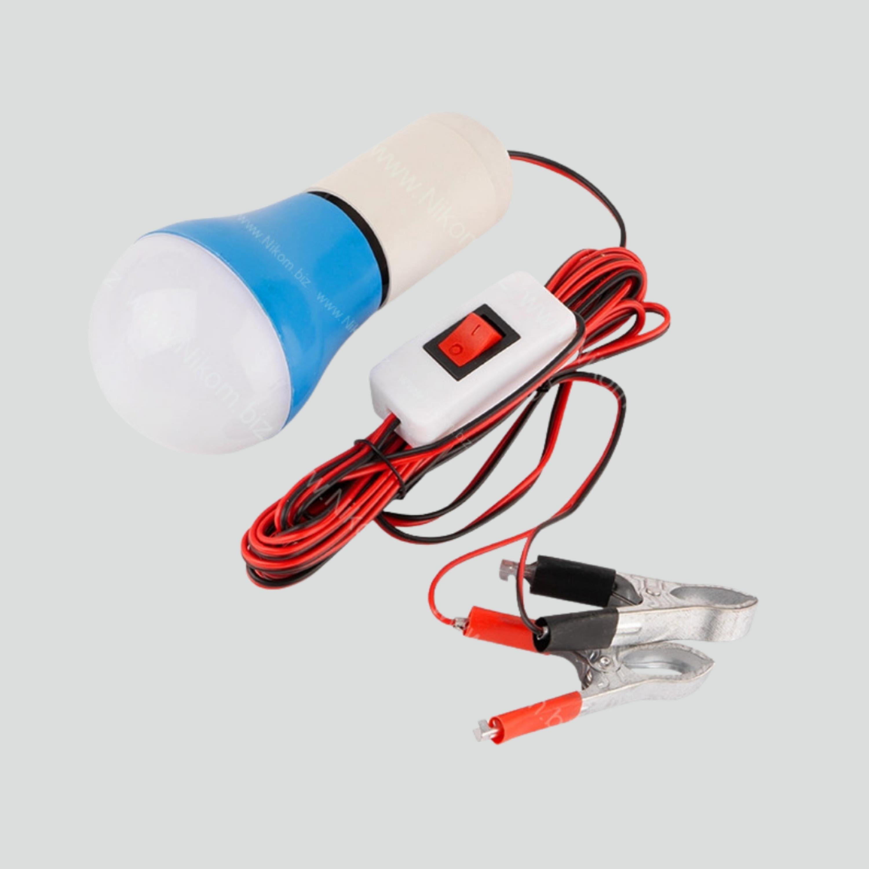 ÖZS 1857 12V 5W Akü Bağlantılı Kıskaçlı Led Ampul Araç Aküsü Uyumlu Taşınabilir Acil Durum Aydınlatma Lambası 4 Metre Kablolu Takviye Lamba