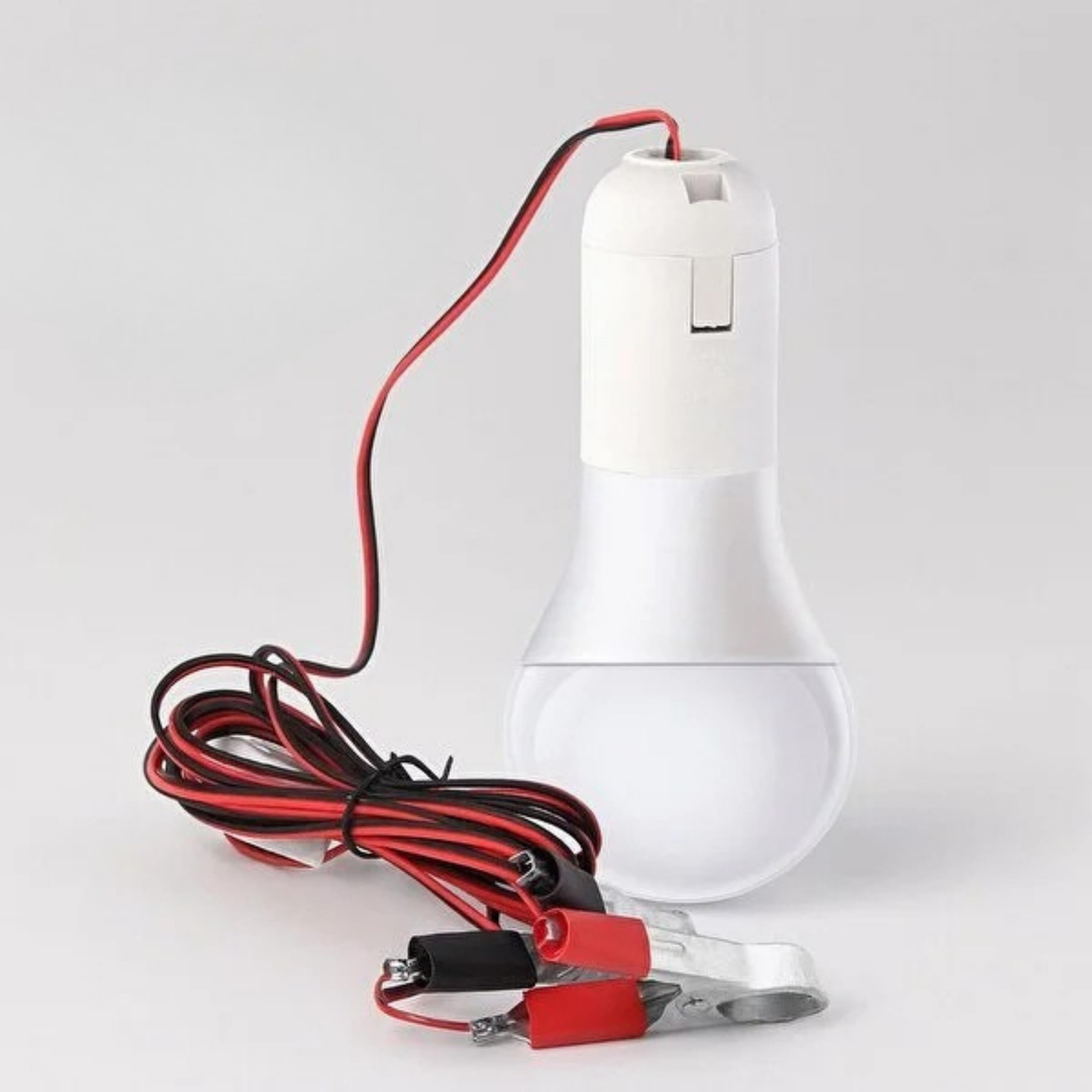 ÖZS 1857 12V 5W Akü Bağlantılı Kıskaçlı Led Ampul Araç Aküsü Uyumlu Taşınabilir Acil Durum Aydınlatma Lambası 4 Metre Kablolu Takviye Lamba
