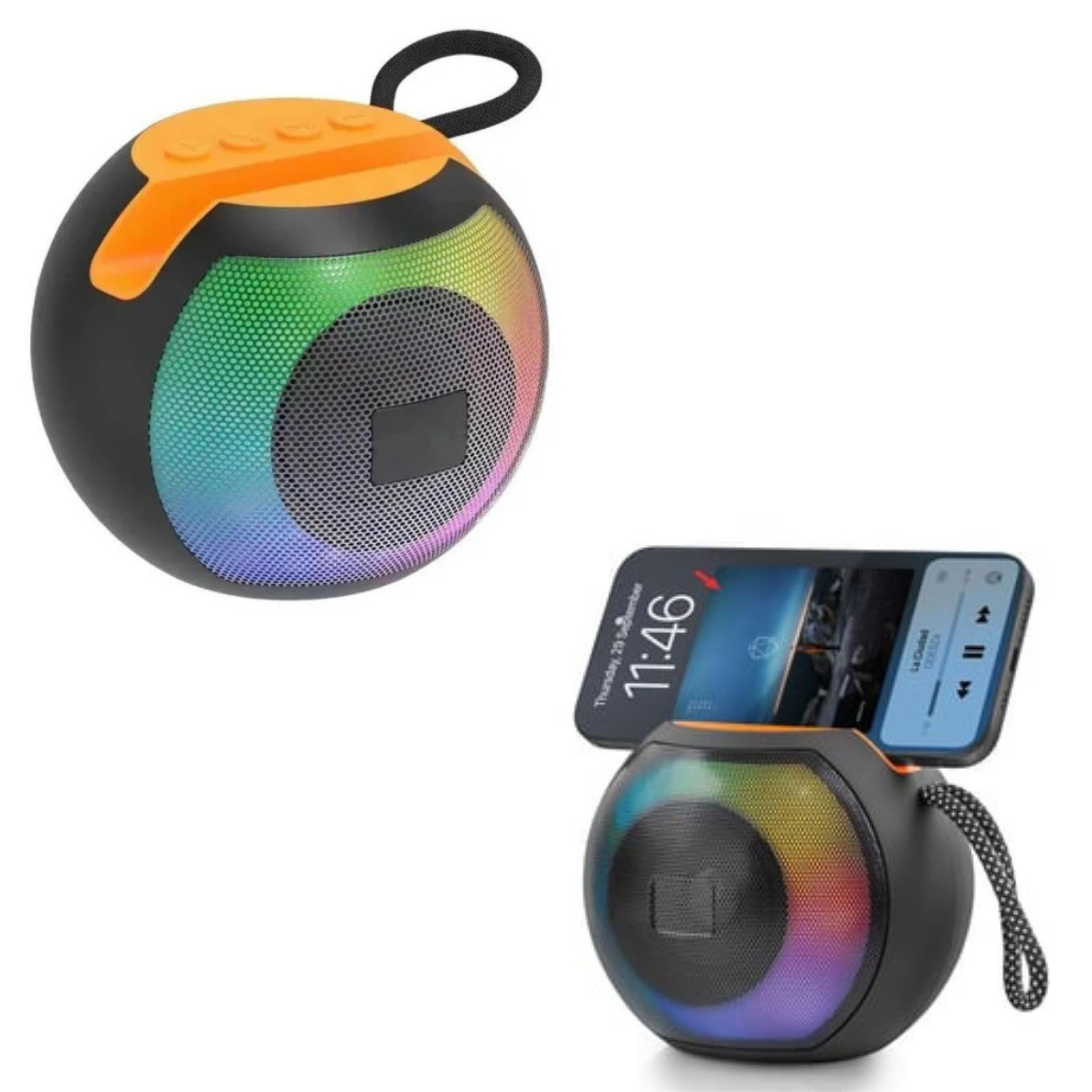 P62 Rgb Işıklı Kablosuz Speaker Telefon Tutacaklı Taşınabilir Top Bluetooth Hoparlör