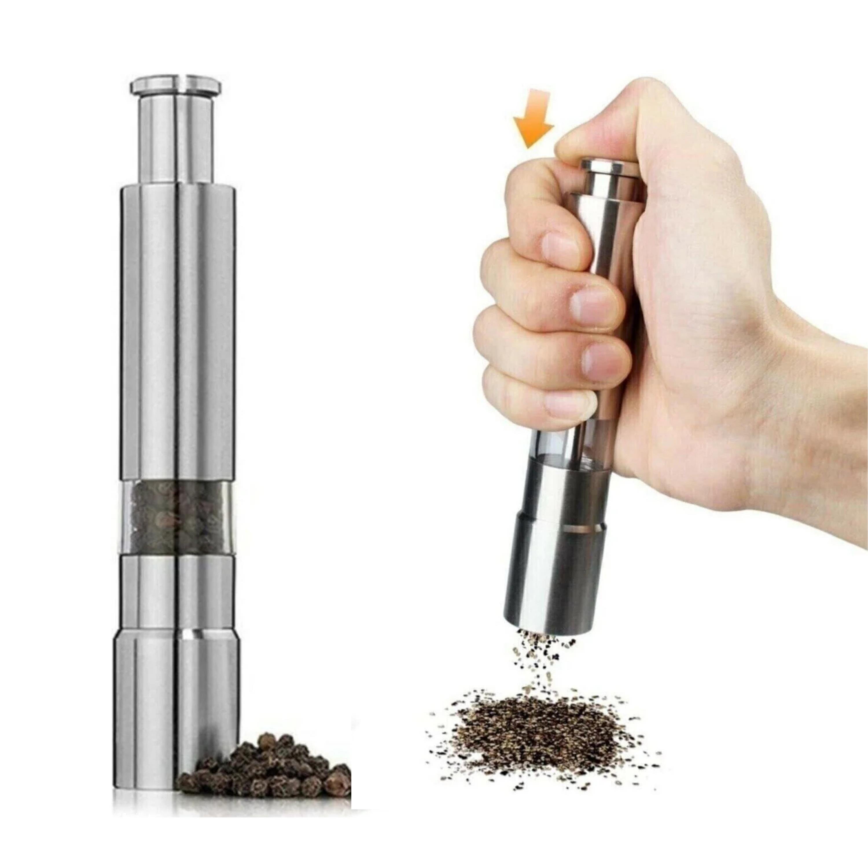 Paslanmaz Çelik Basmalı Tuz Karabiber Baharat Öğütücü Baharat Değirmeni